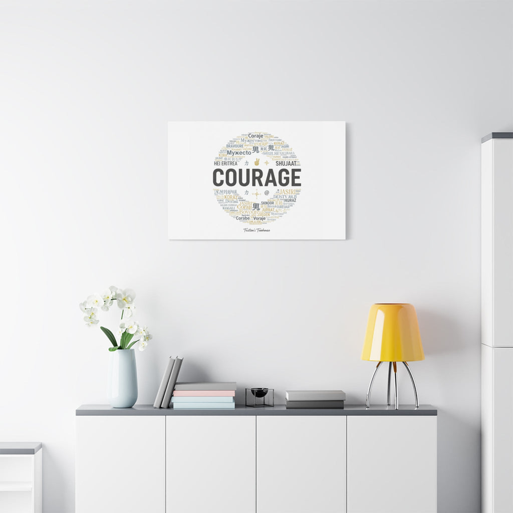 Courage Word Cloud Canvas | Fresh-Start Minimalism art print