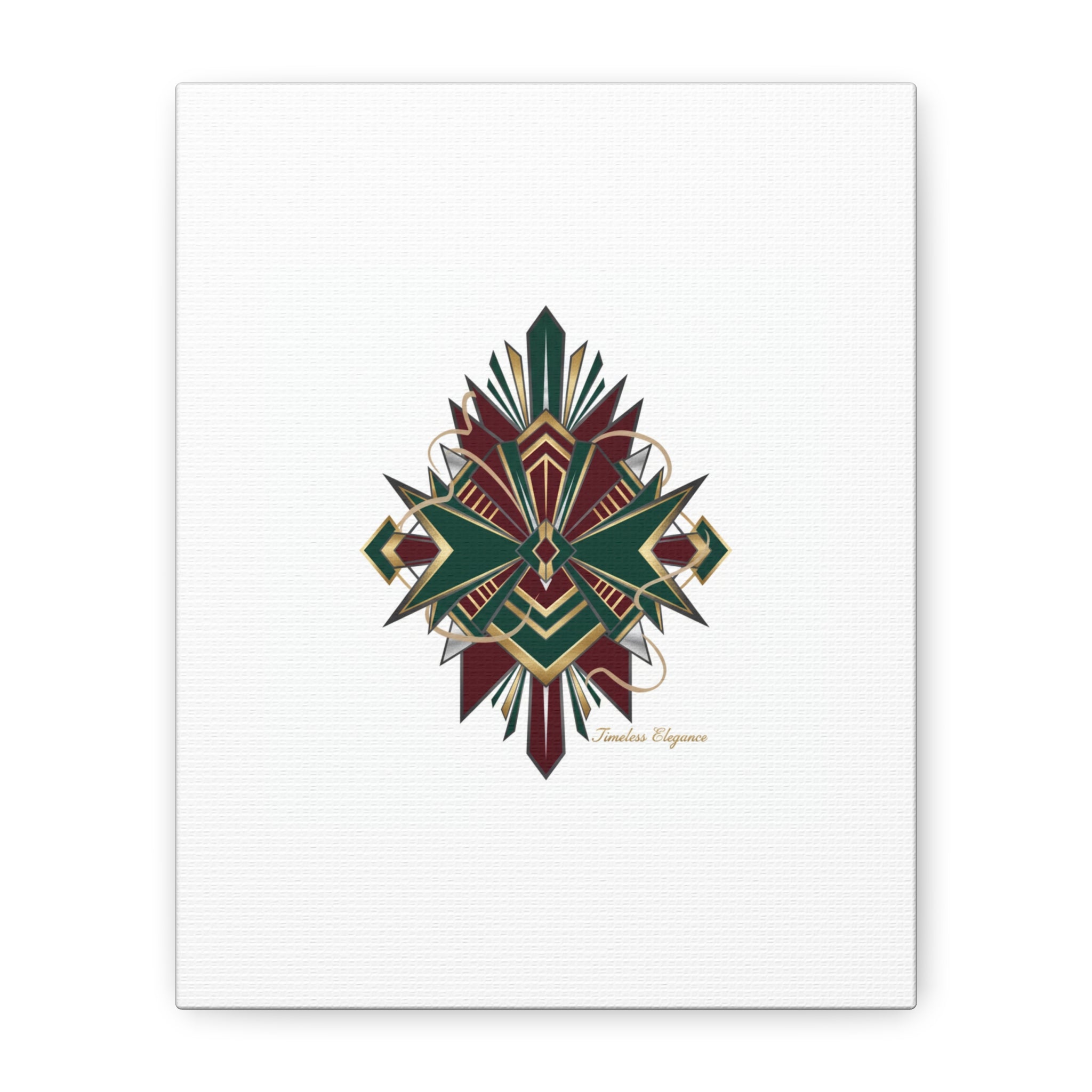 Art Deco geometric brass print Canvas | Neo-Deco chrome & gold fan motif