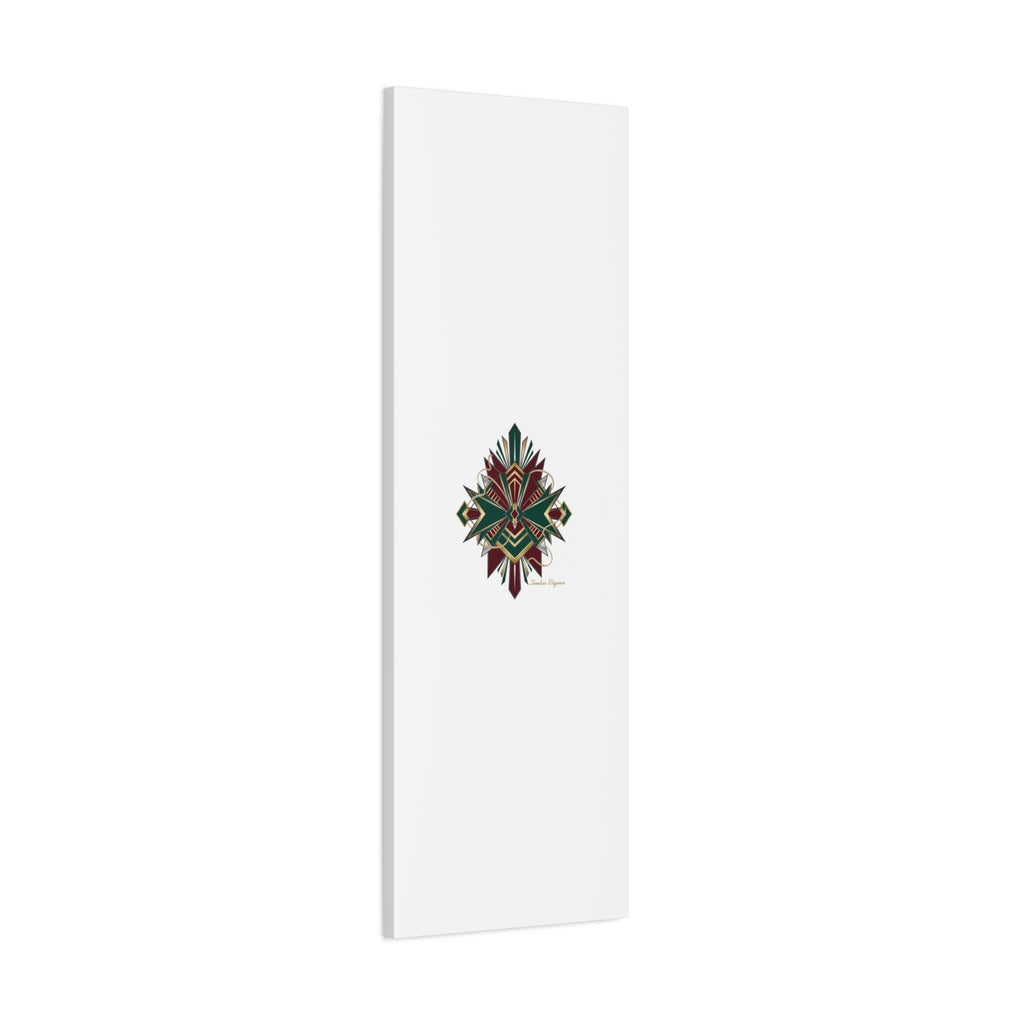 Art Deco geometric brass print Canvas | Neo-Deco chrome & gold fan motif