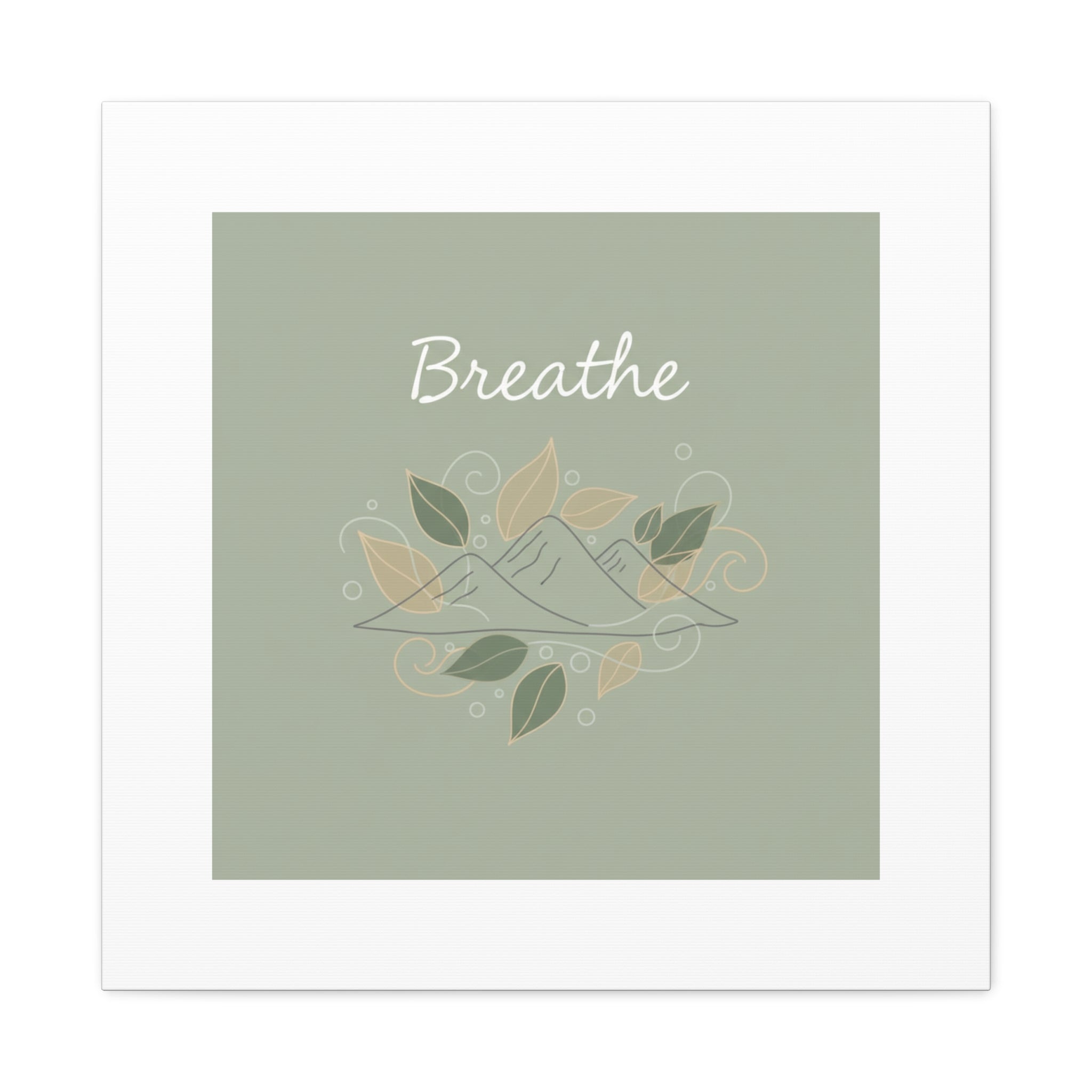 Breathe Mountain Line Canvas | Nature Symbols, Minimal Forest Wall Art