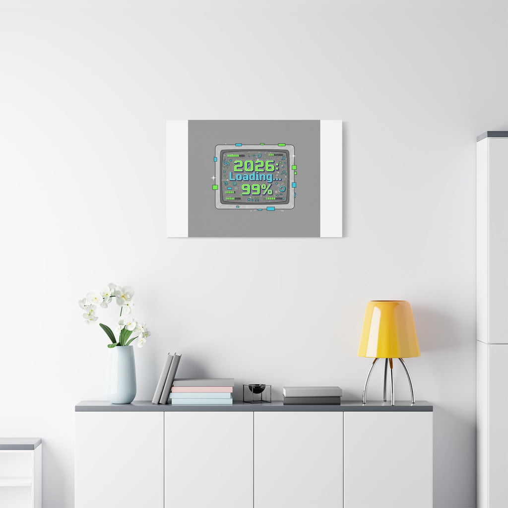 2026 Loading 99% Canvas | NYE countdown, retro system interface