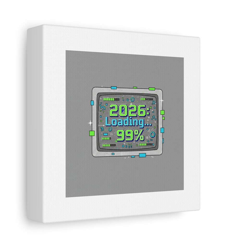 2026 Loading 99% Canvas | NYE countdown, retro system interface