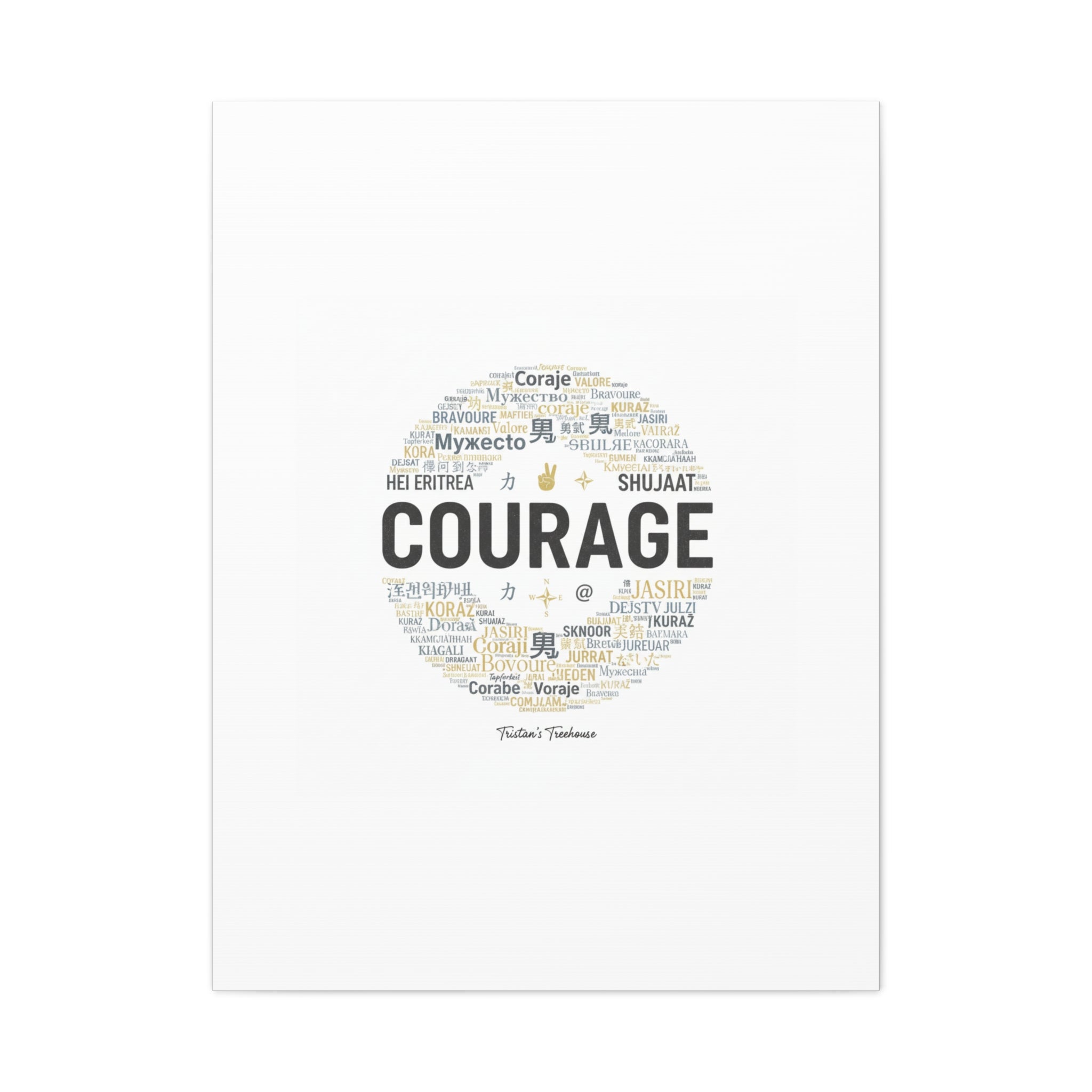 Courage Word Cloud Canvas | Fresh-Start Minimalism art print