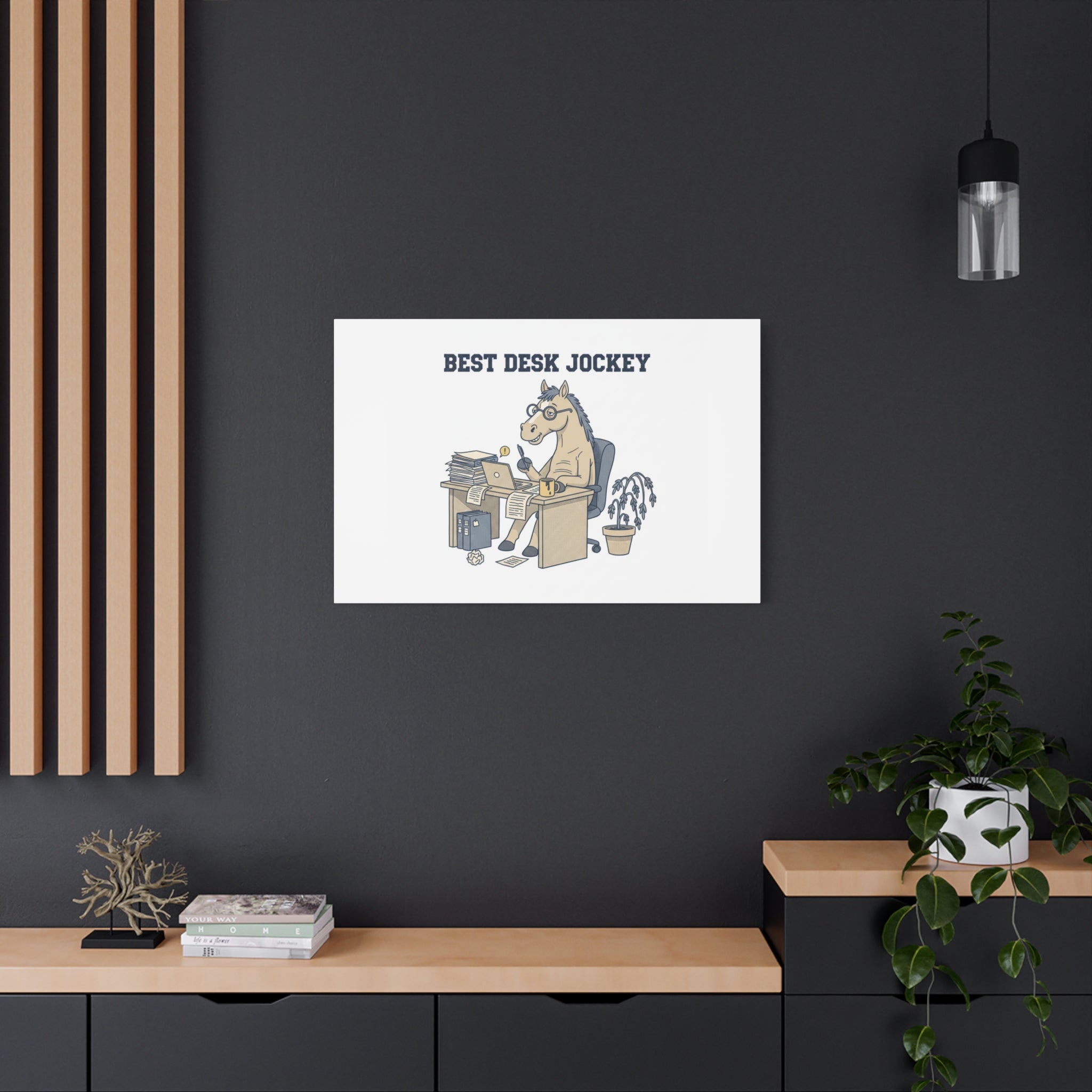 Best Desk Jockey Canvas, Workhorse Office Art | Corporate Burnout Parody