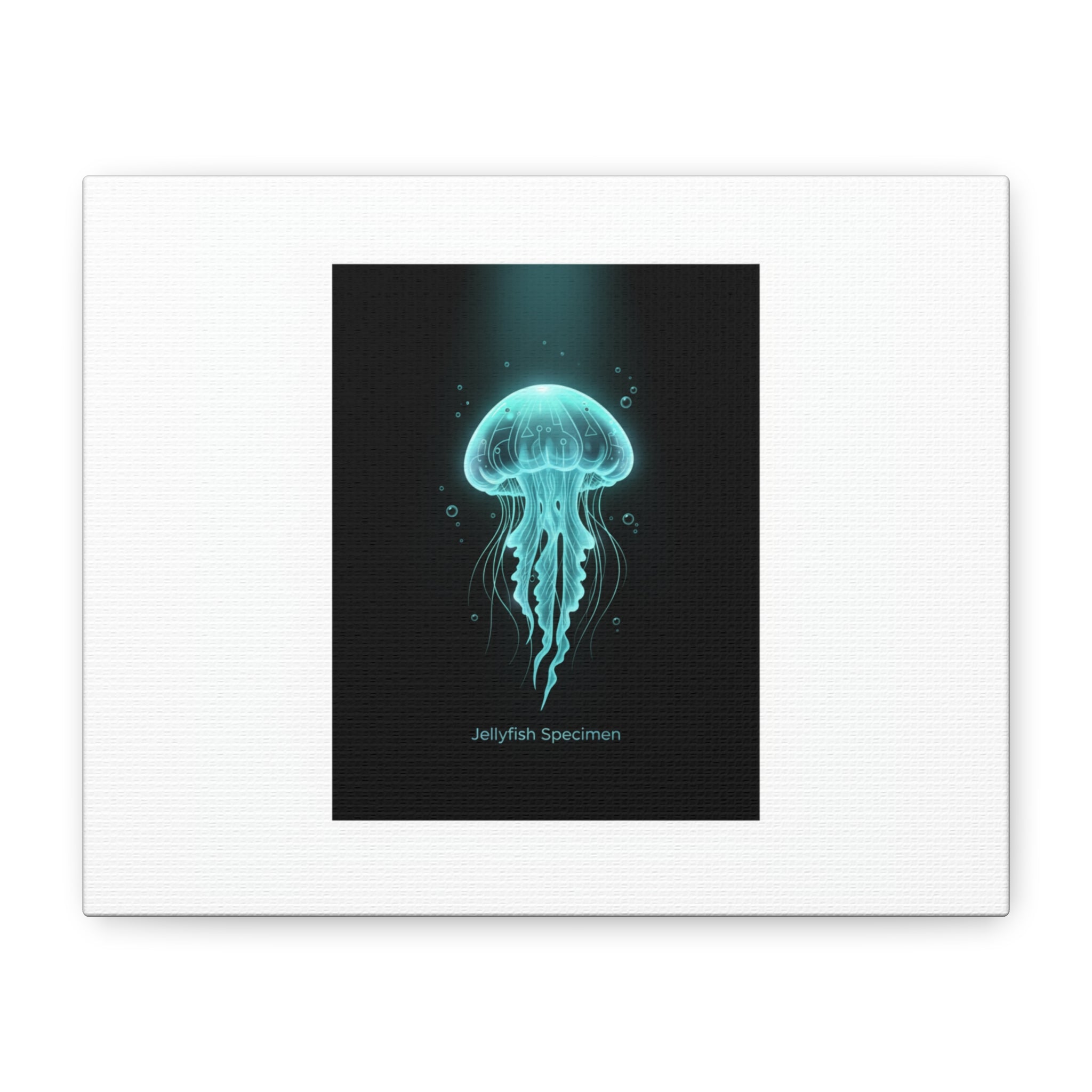 Bioluminescent Jellyfish Art Canvas | Deep Sea Aesthetic, Neon Glow