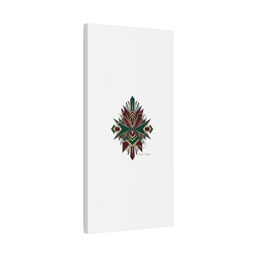 Art Deco geometric brass print Canvas | Neo-Deco chrome & gold fan motif