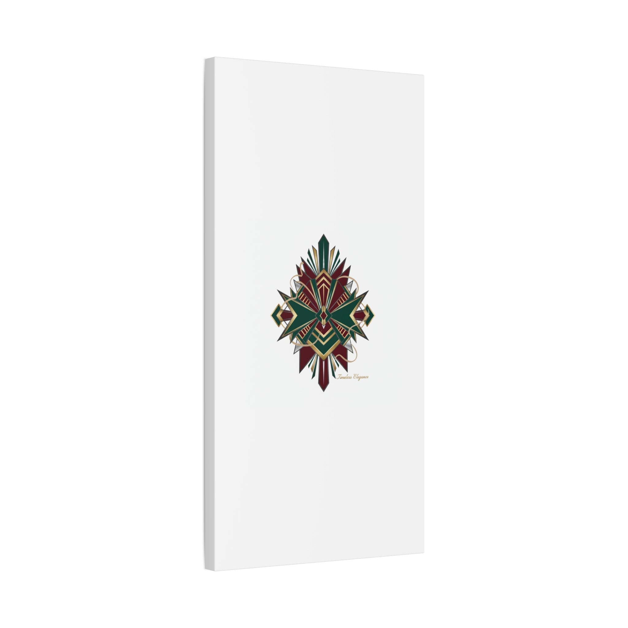 Art Deco geometric brass print Canvas | Neo-Deco chrome & gold fan motif
