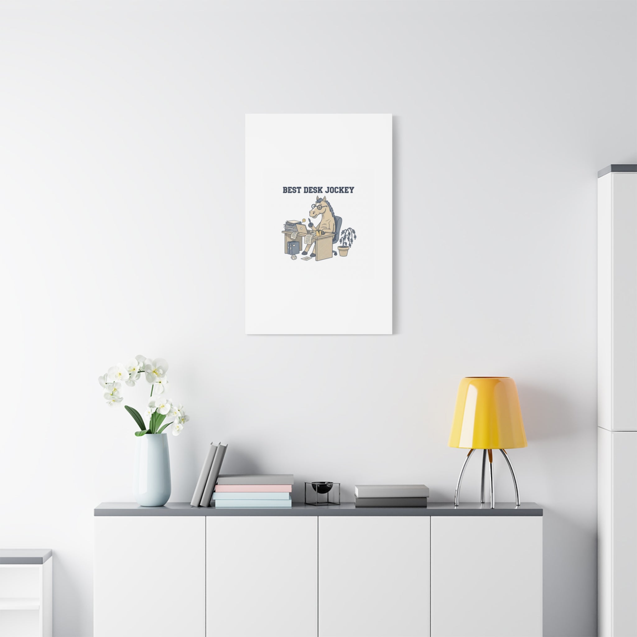 Best Desk Jockey Canvas, Workhorse Office Art | Corporate Burnout Parody
