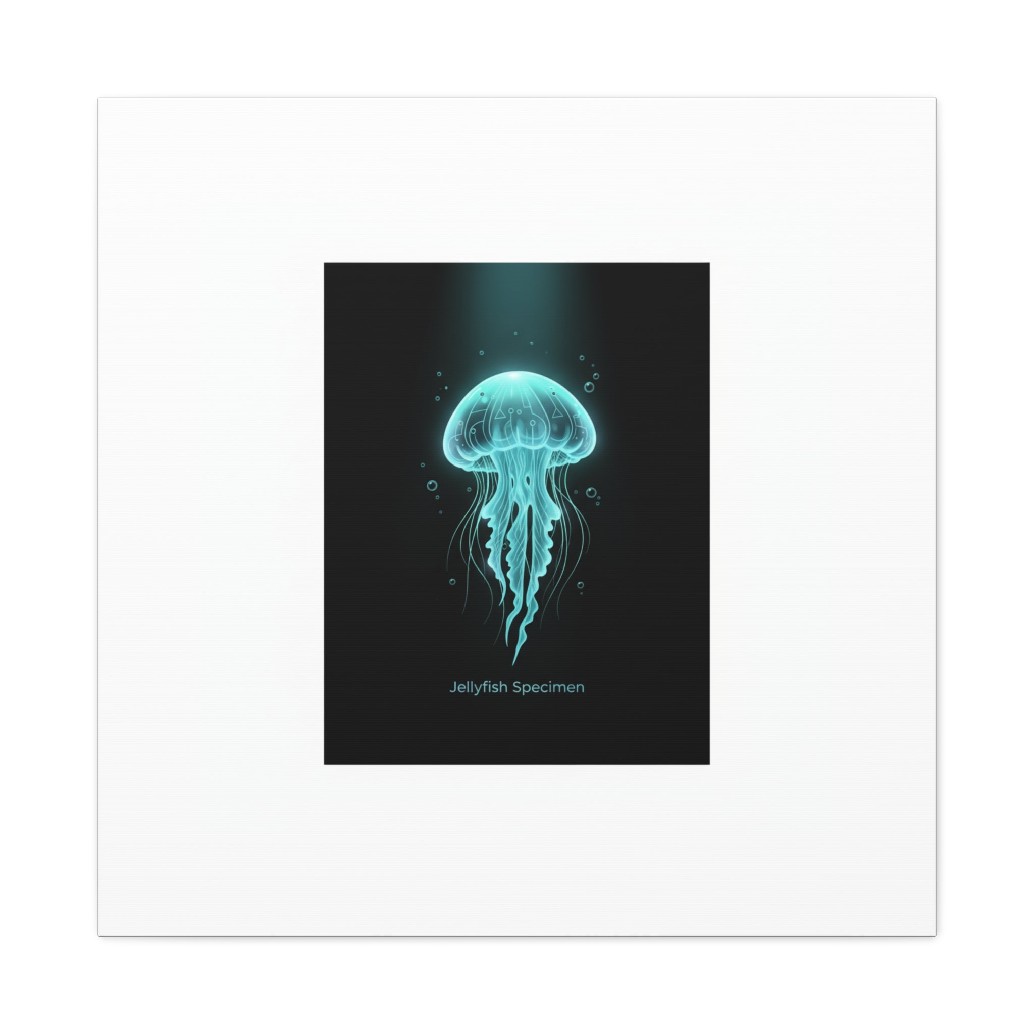Bioluminescent Jellyfish Art Canvas | Deep Sea Aesthetic, Neon Glow
