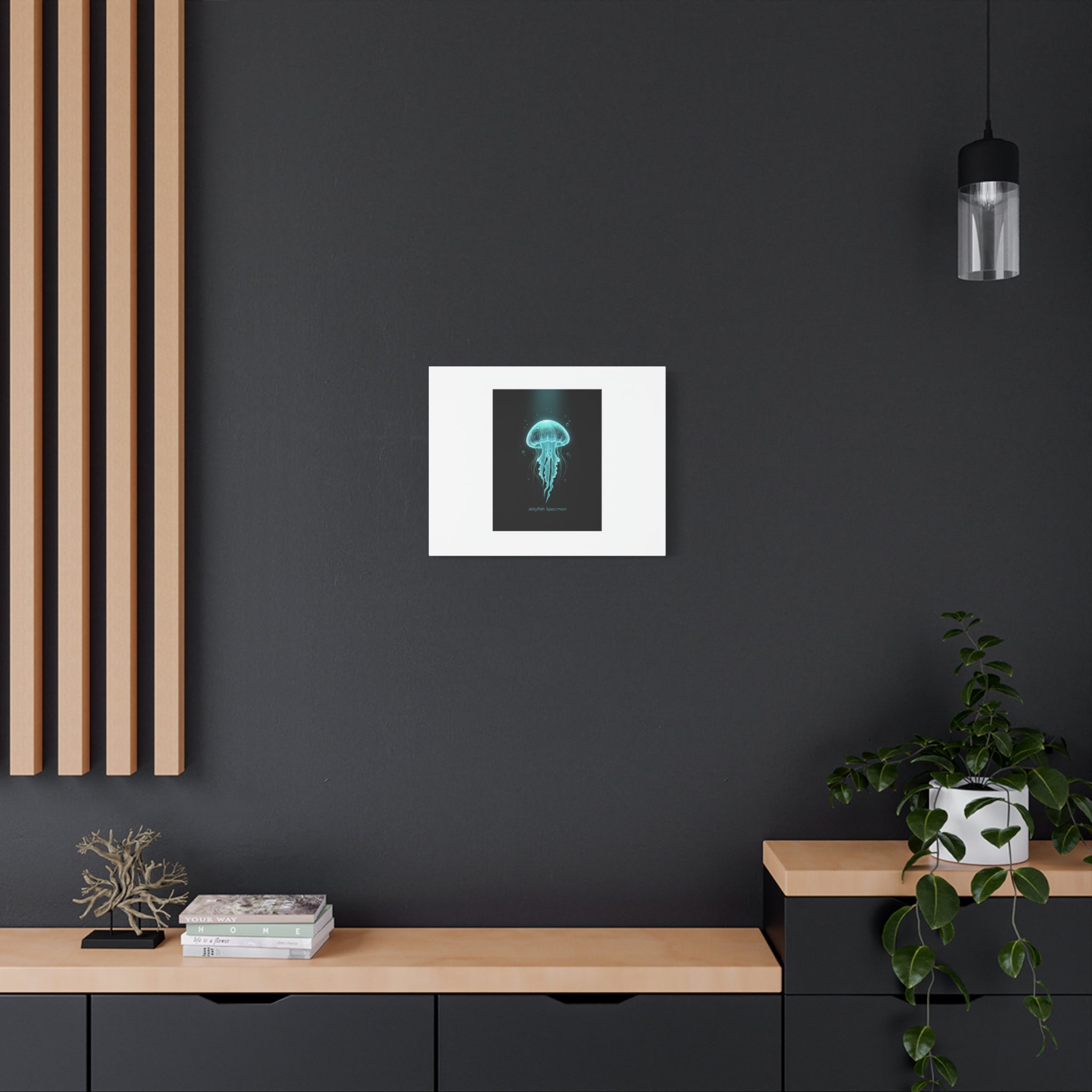 Bioluminescent Jellyfish Art Canvas | Deep Sea Aesthetic, Neon Glow