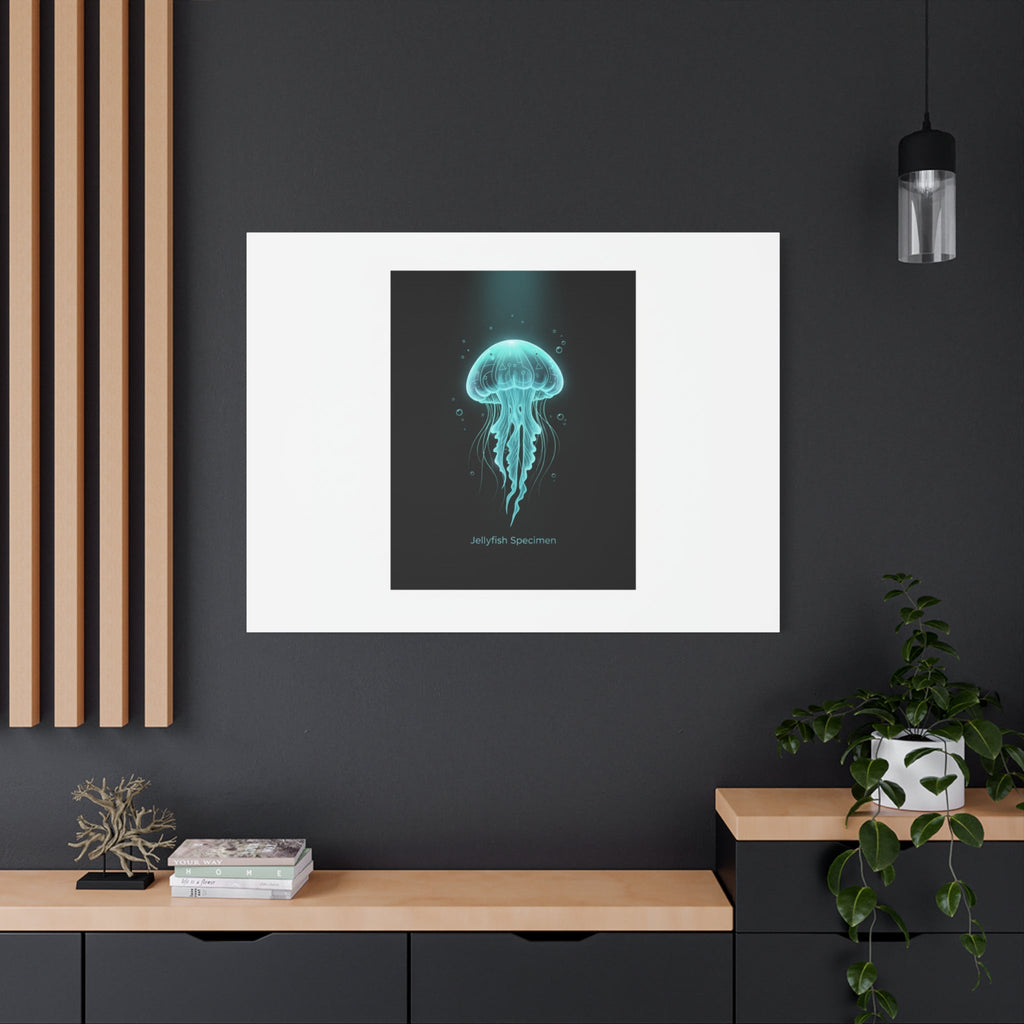 Bioluminescent Jellyfish Art Canvas | Deep Sea Aesthetic, Neon Glow