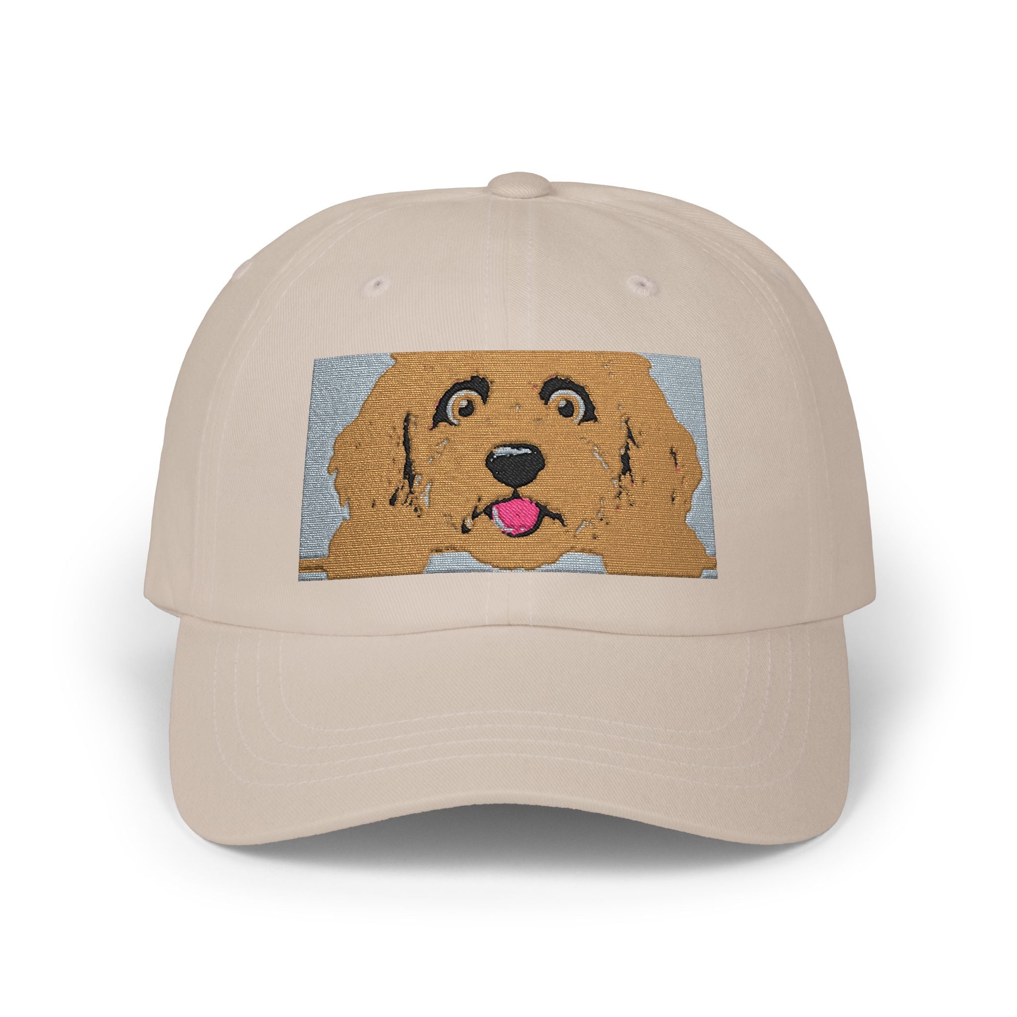 Dad Cap — Happy Golden Retriever Embroidered Patch Hat