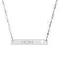 Engraved Cutout Cross Bar Necklace — Personalized "MOM" Christian Pendant