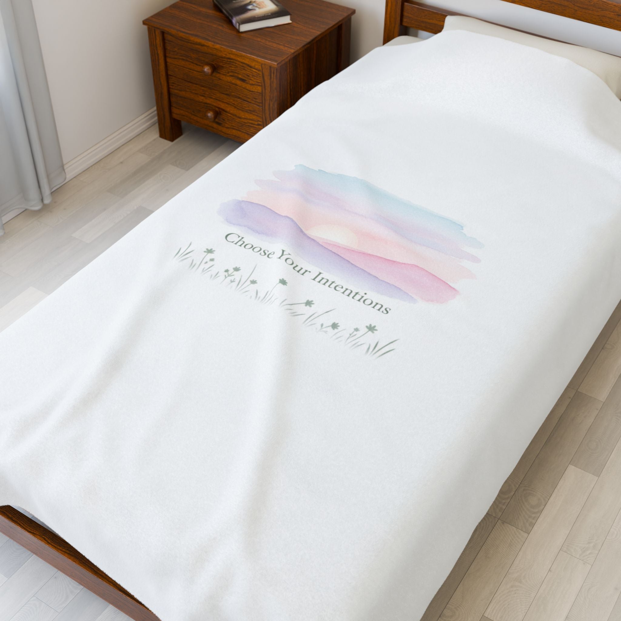 Choose Your Intentions Blanket | intention sticker, gentle resolution art