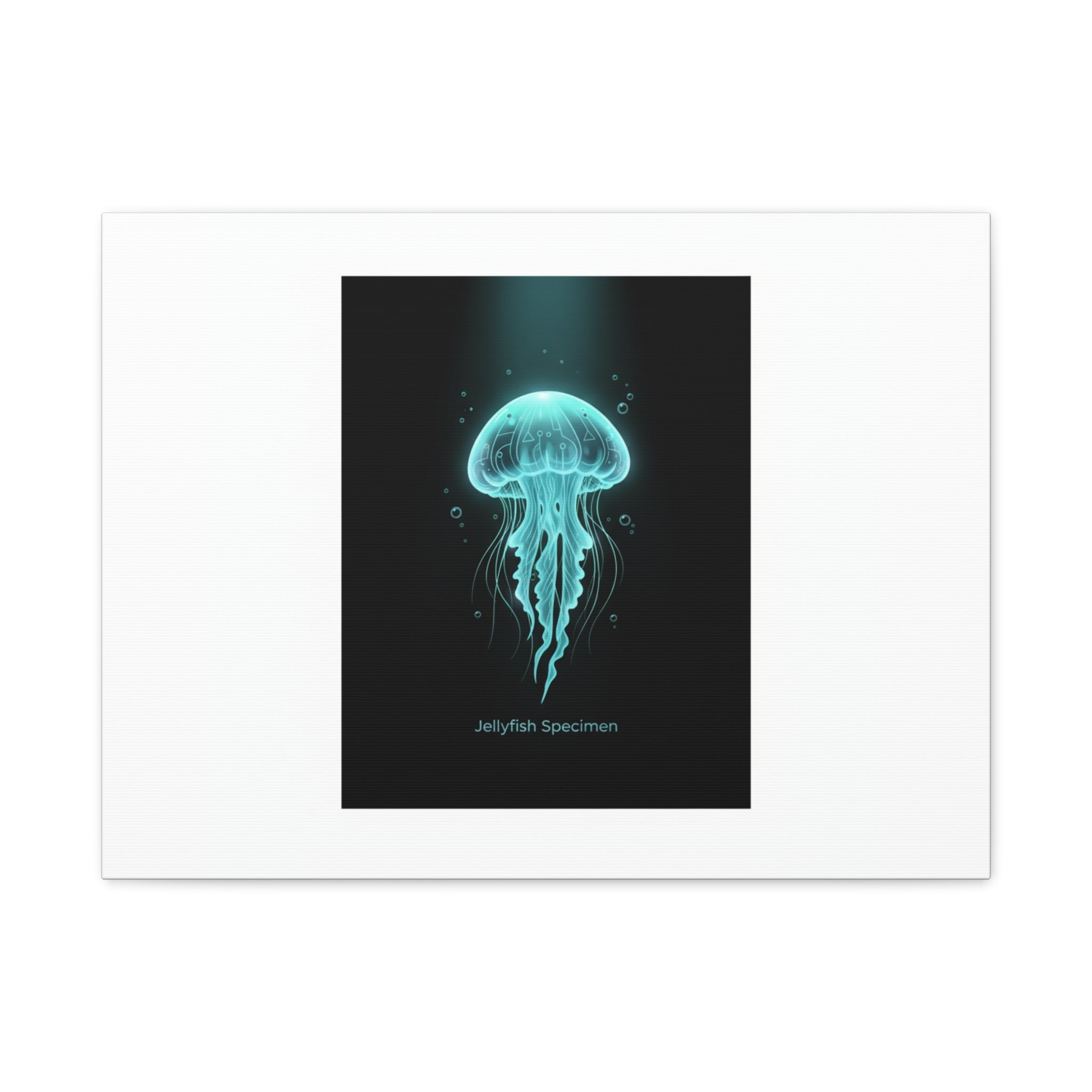 Bioluminescent Jellyfish Art Canvas | Deep Sea Aesthetic, Neon Glow