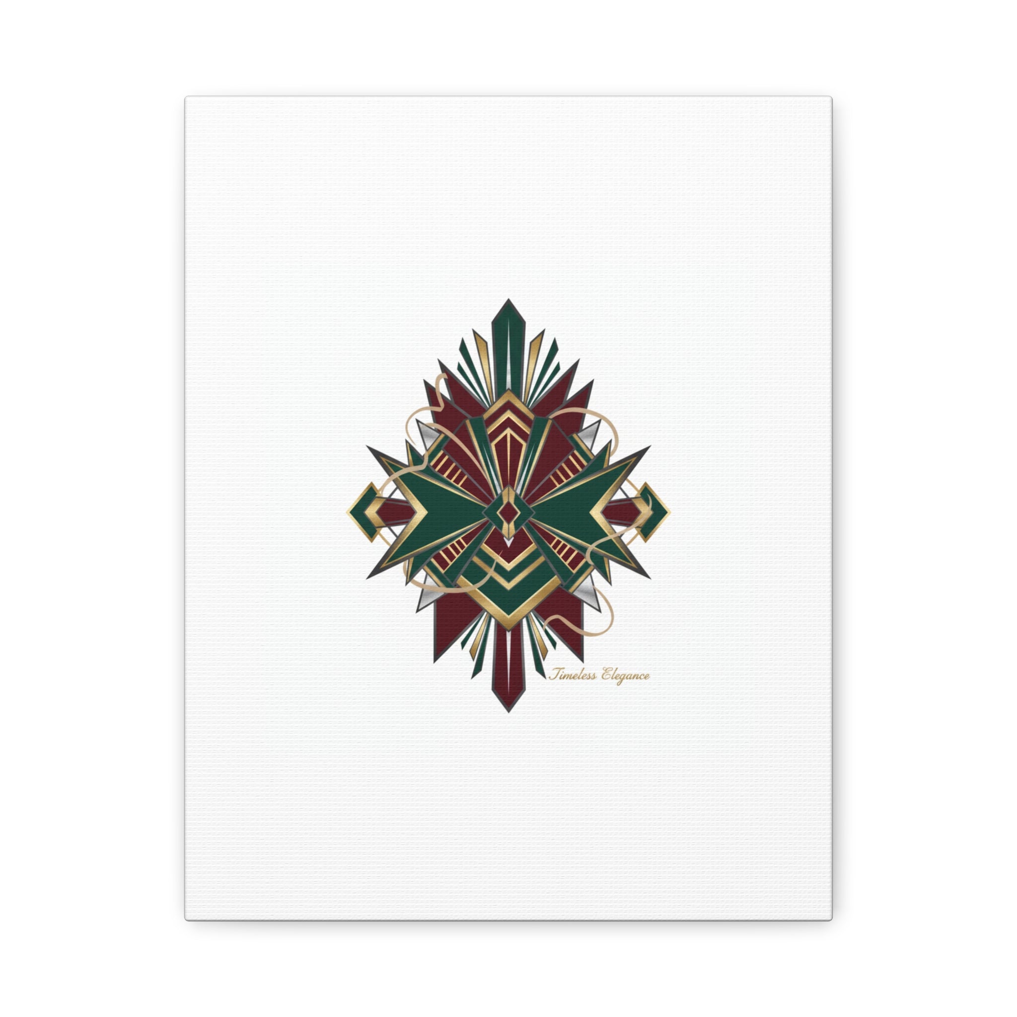 Art Deco geometric brass print Canvas | Neo-Deco chrome & gold fan motif
