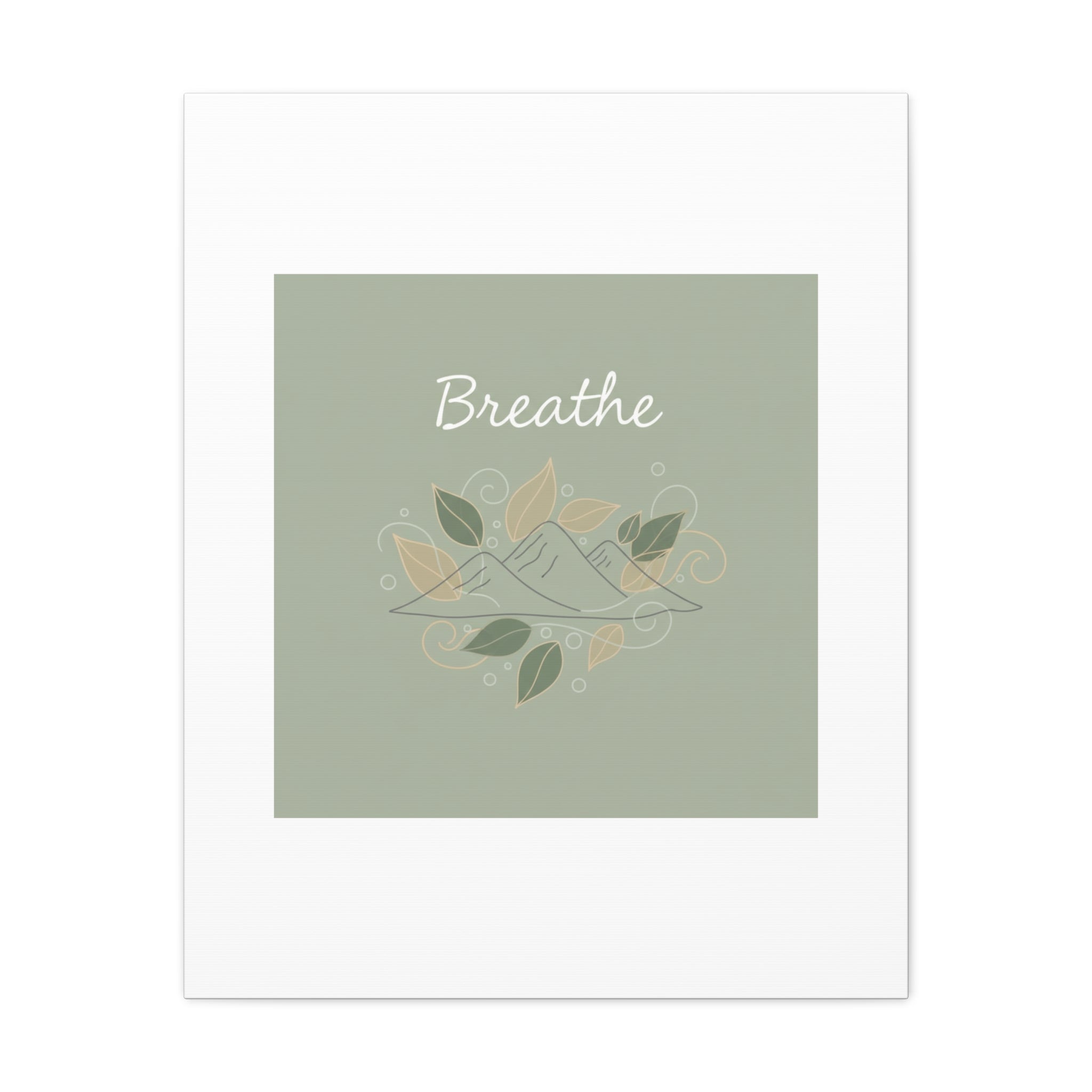 Breathe Mountain Line Canvas | Nature Symbols, Minimal Forest Wall Art