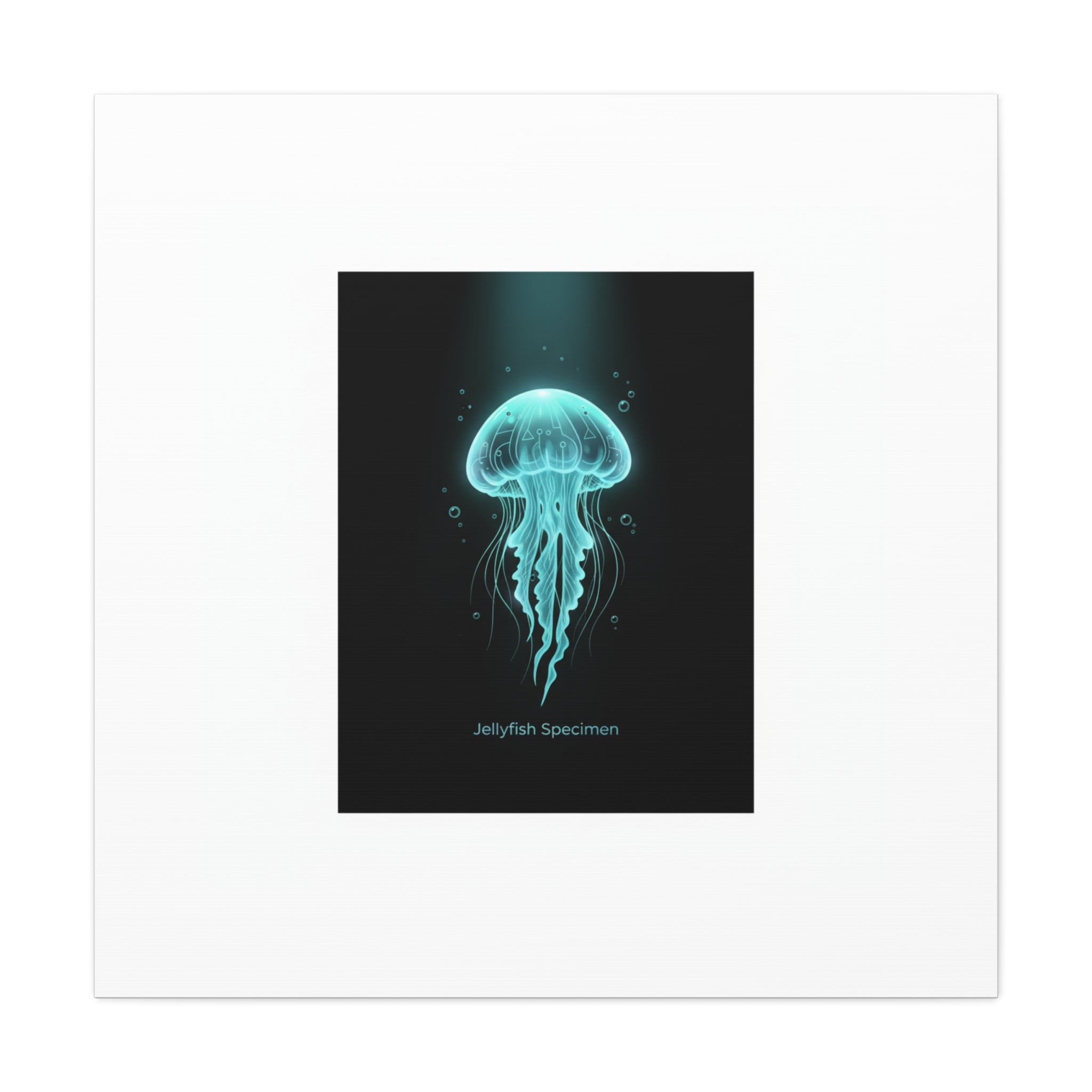 Bioluminescent Jellyfish Art Canvas | Deep Sea Aesthetic, Neon Glow