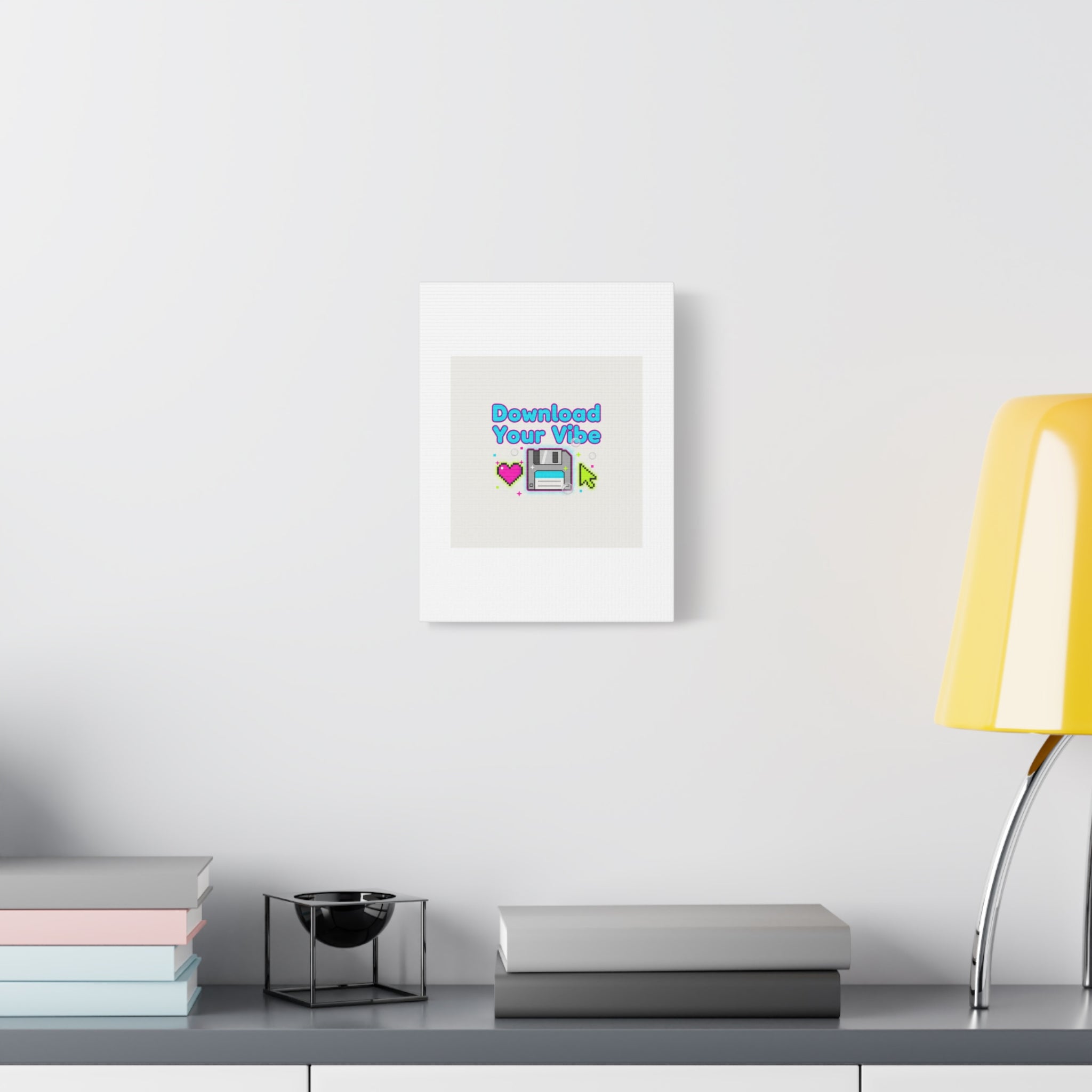Download Your Vibe Canvas | Y2K Retro Tech, Pixel Floppy Disk Poster