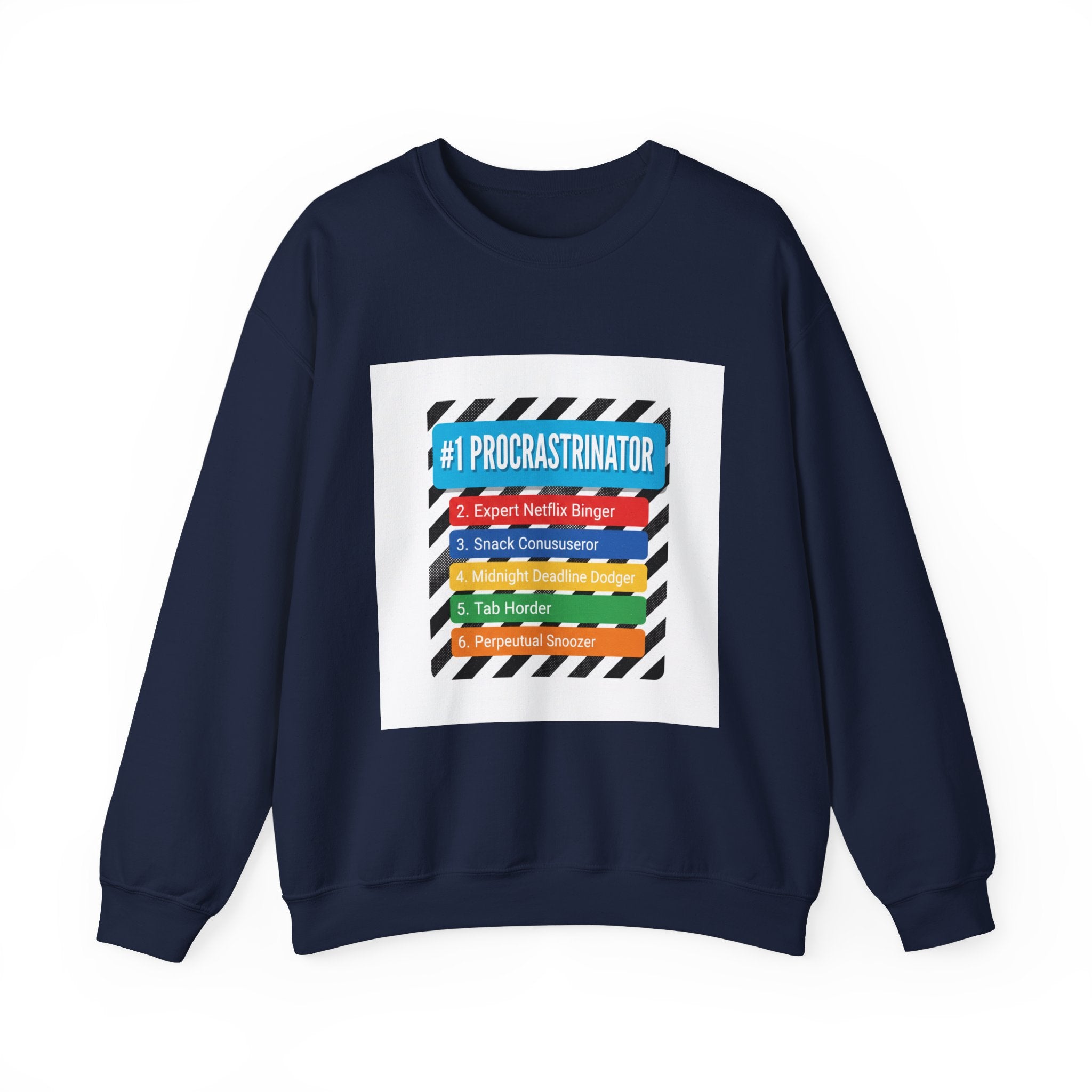 #1 Procrastinator Crewneck Sweatshirt | Top-List Graphic, Rank-Obsessed