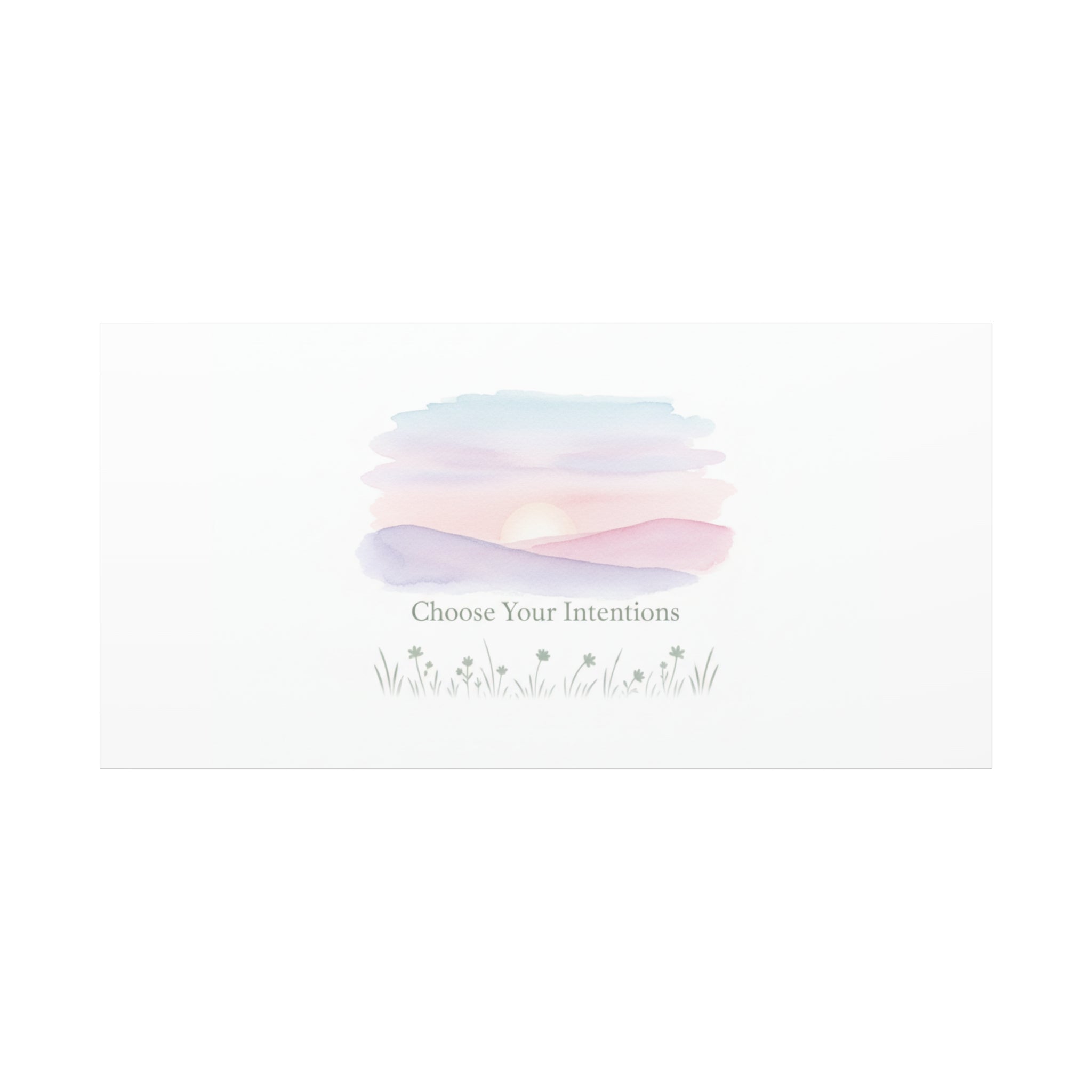 Choose Your Intentions Canvas, soft wellness poster, pastel gradient mindfulness art
