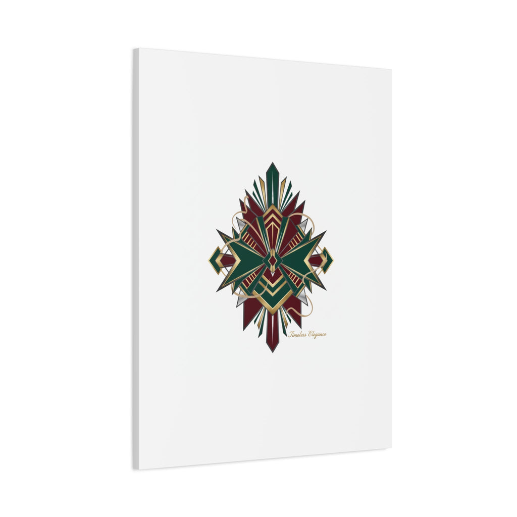 Art Deco geometric brass print Canvas | Neo-Deco chrome & gold fan motif