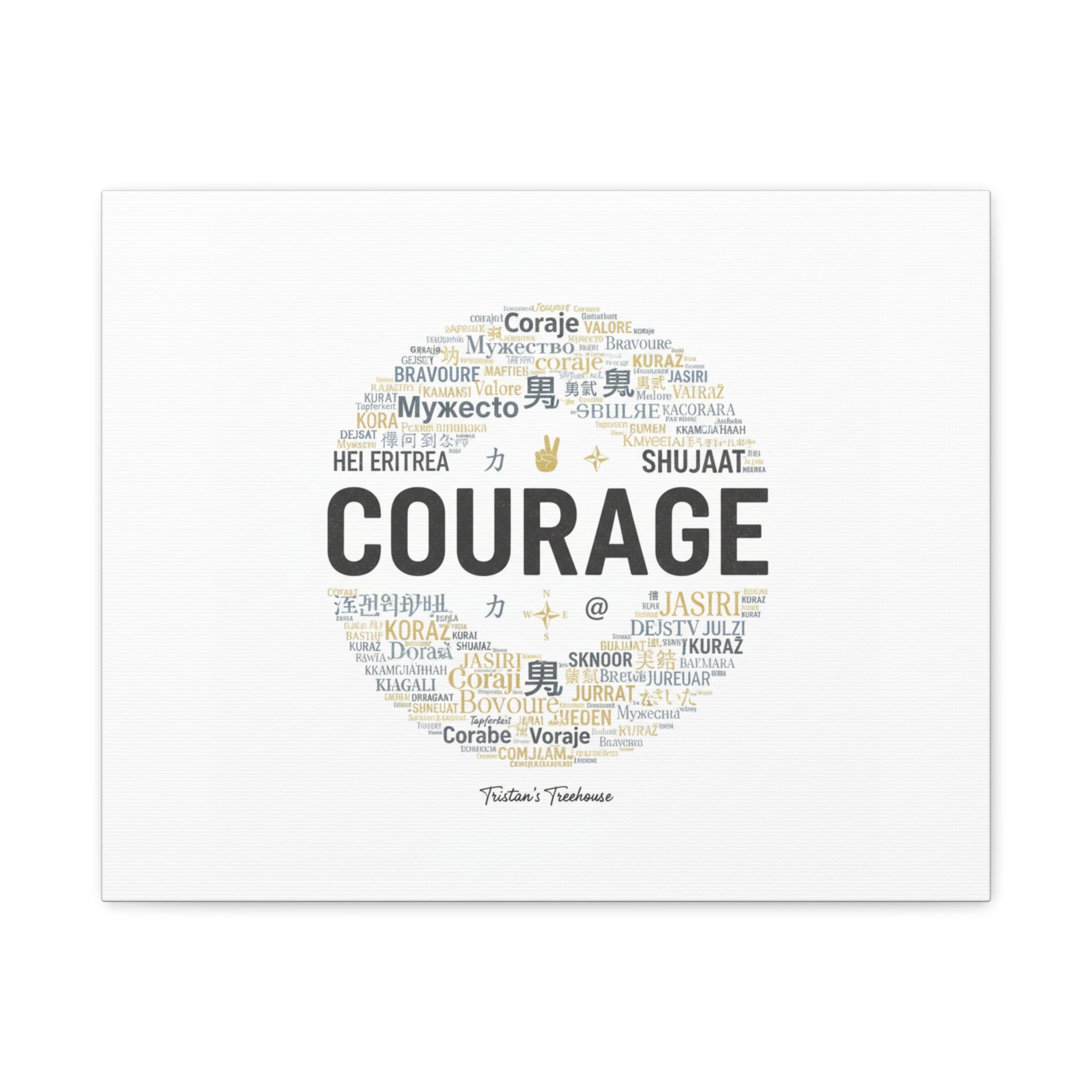 Courage Word Cloud Canvas | Fresh-Start Minimalism art print