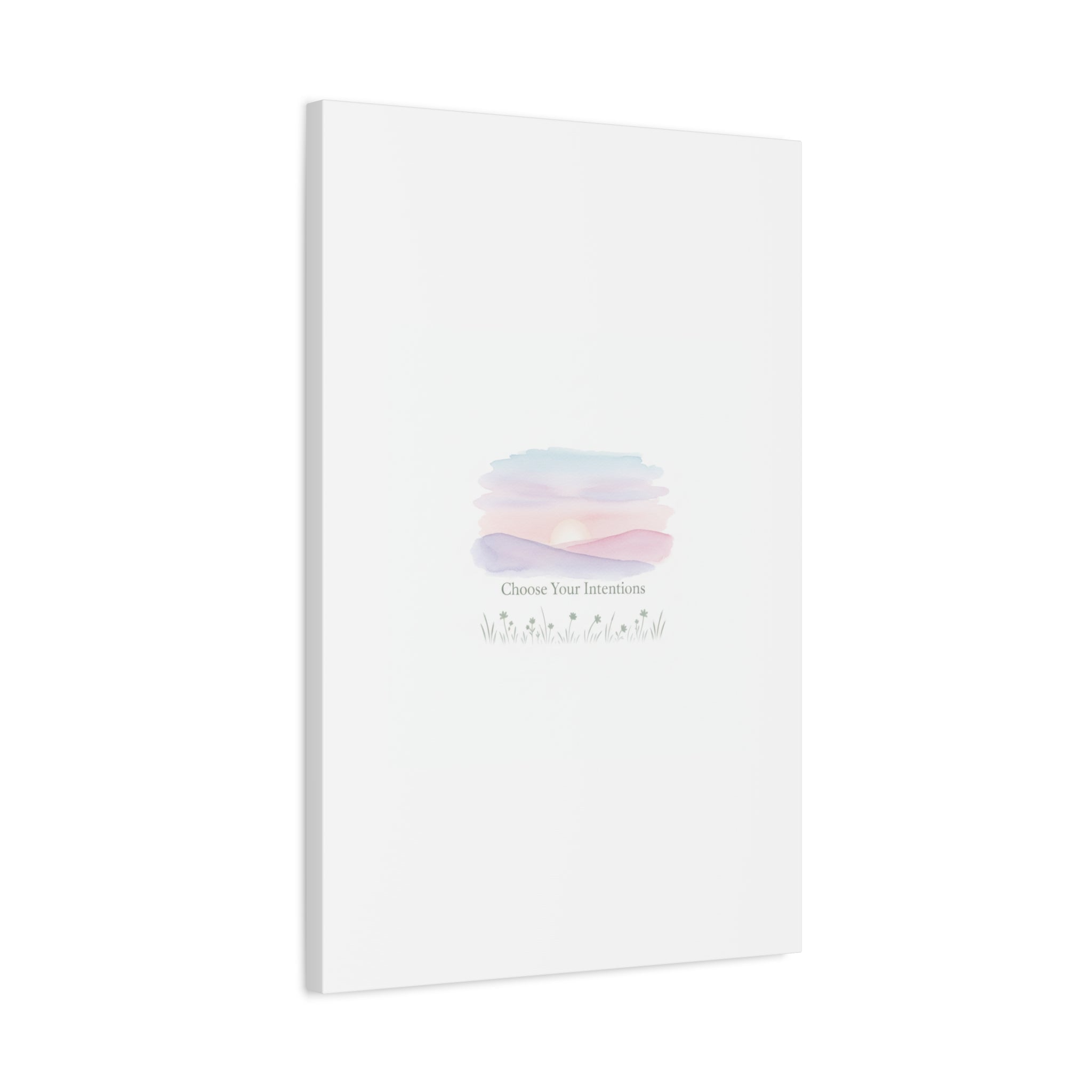 Choose Your Intentions Canvas, soft wellness poster, pastel gradient mindfulness art