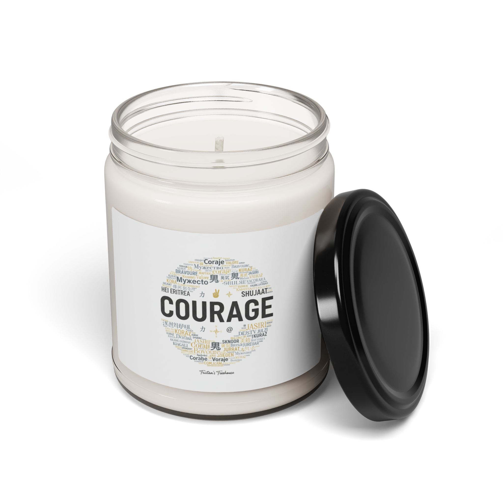 Courage word cloud Soy Candle | Fresh-Start Minimalism, Calm Renewal