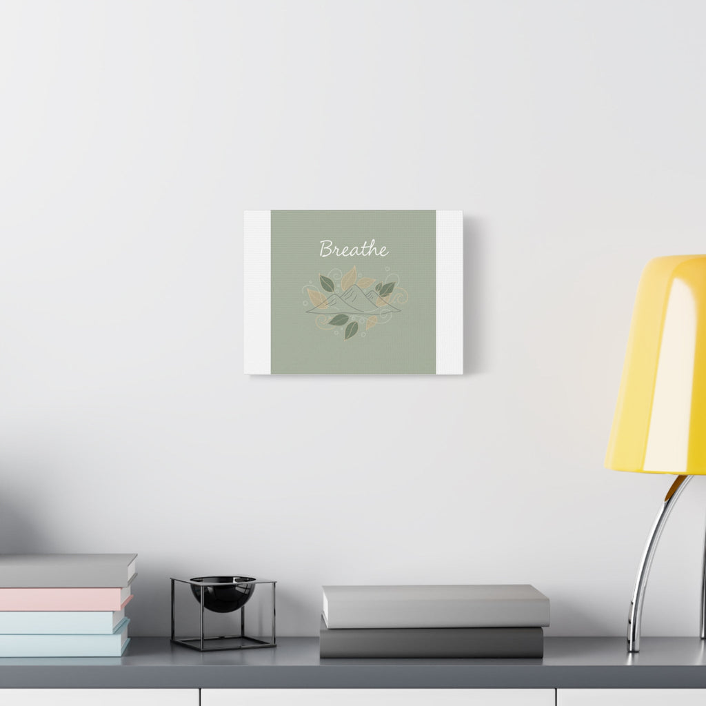 Breathe Mountain Line Canvas | Nature Symbols, Minimal Forest Wall Art