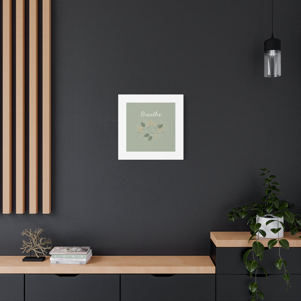 Breathe Mountain Line Canvas | Nature Symbols, Minimal Forest Wall Art