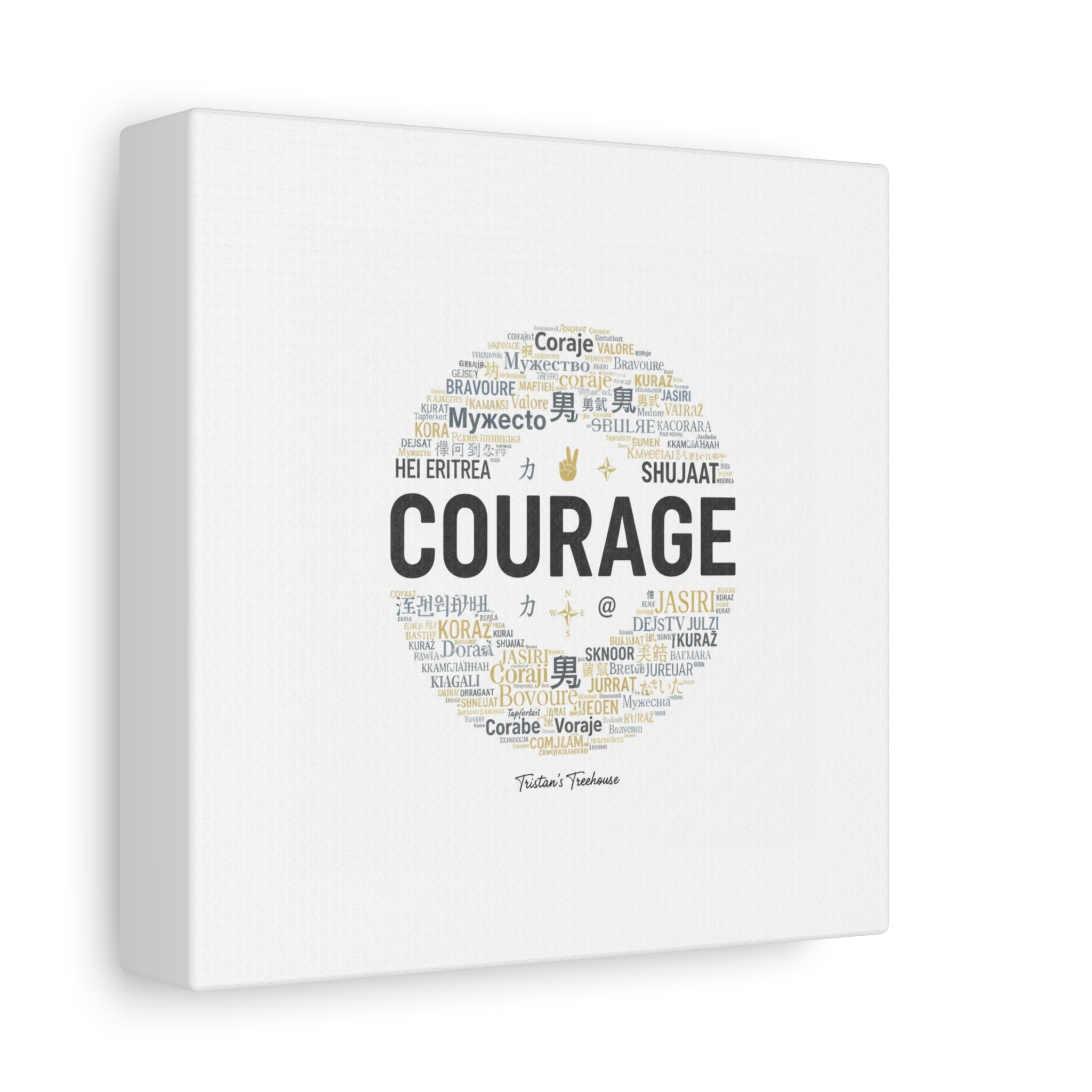 Courage Word Cloud Canvas | Fresh-Start Minimalism art print