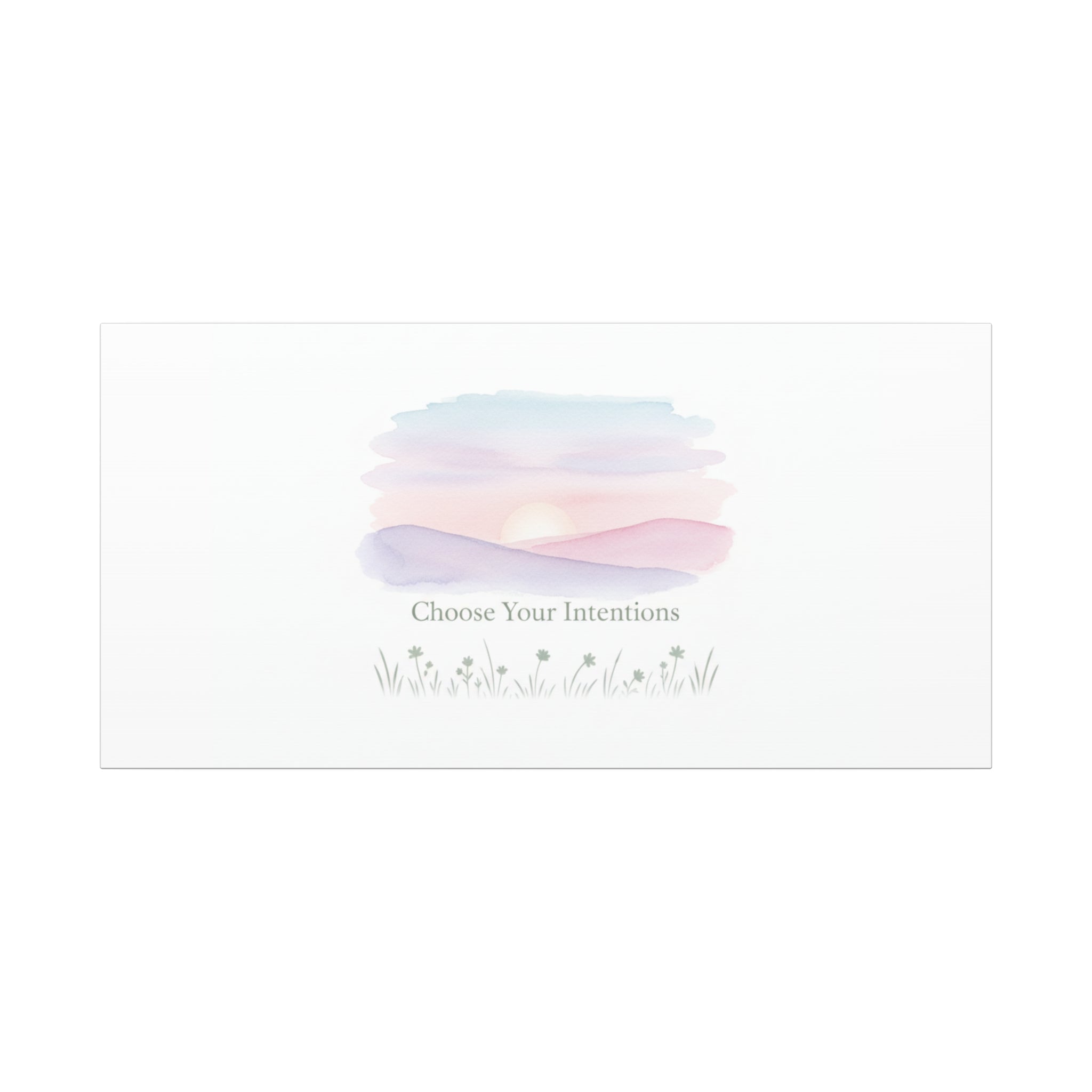 Choose Your Intentions Canvas, soft wellness poster, pastel gradient mindfulness art