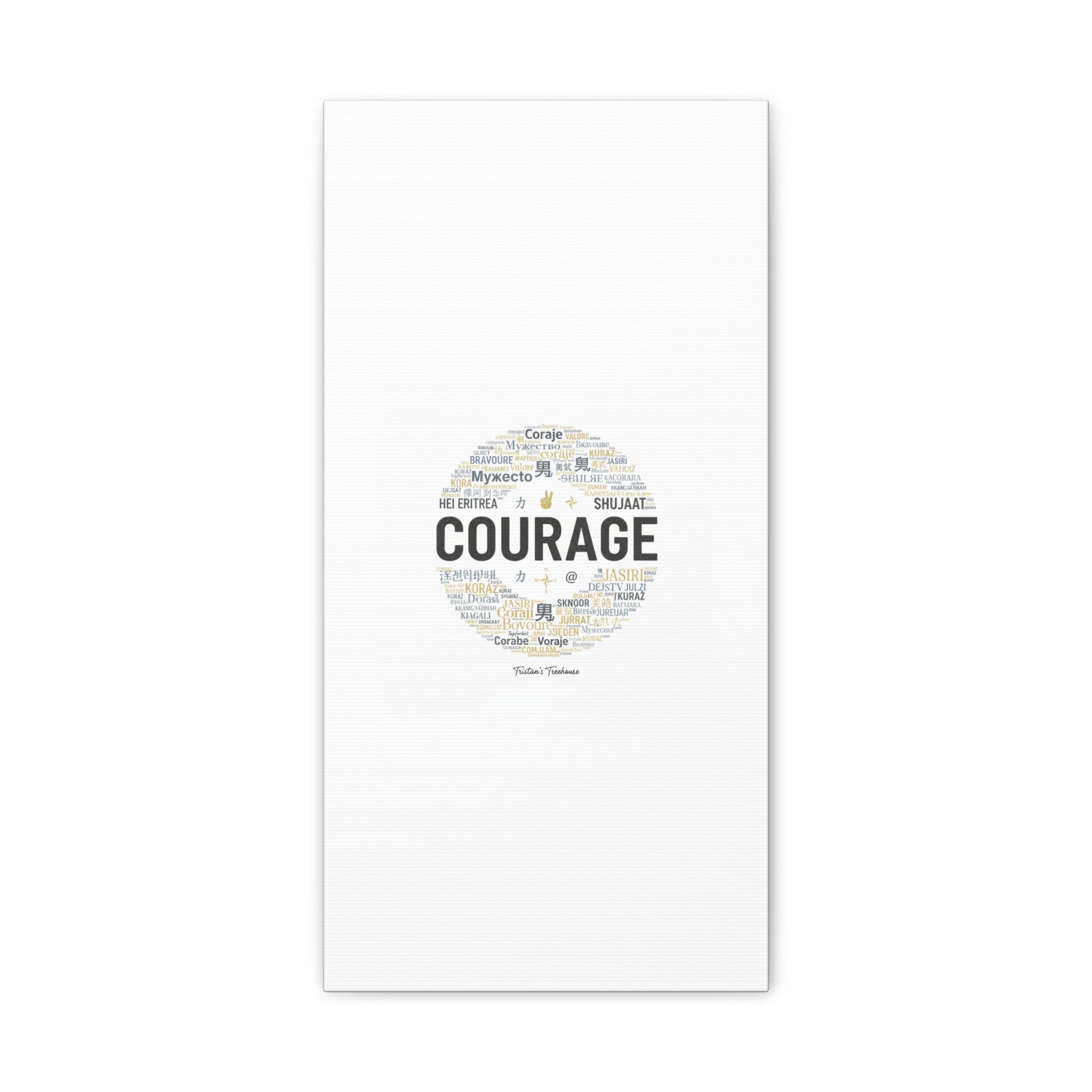 Courage Word Cloud Canvas | Fresh-Start Minimalism art print