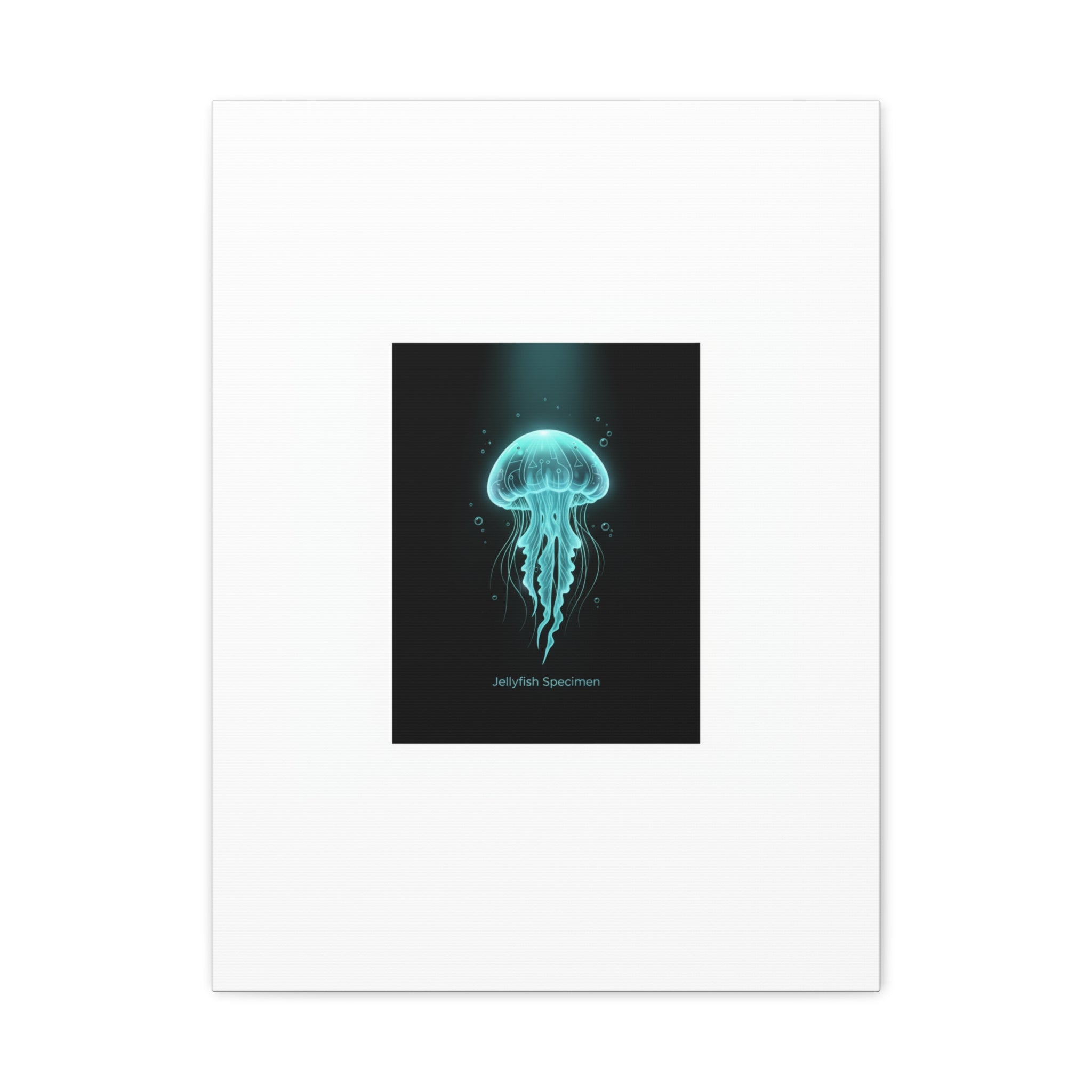 Bioluminescent Jellyfish Art Canvas | Deep Sea Aesthetic, Neon Glow