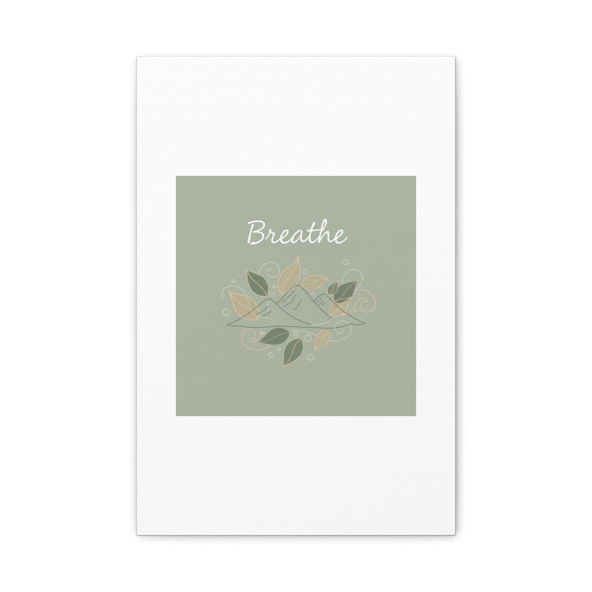 Breathe Mountain Line Canvas | Nature Symbols, Minimal Forest Wall Art