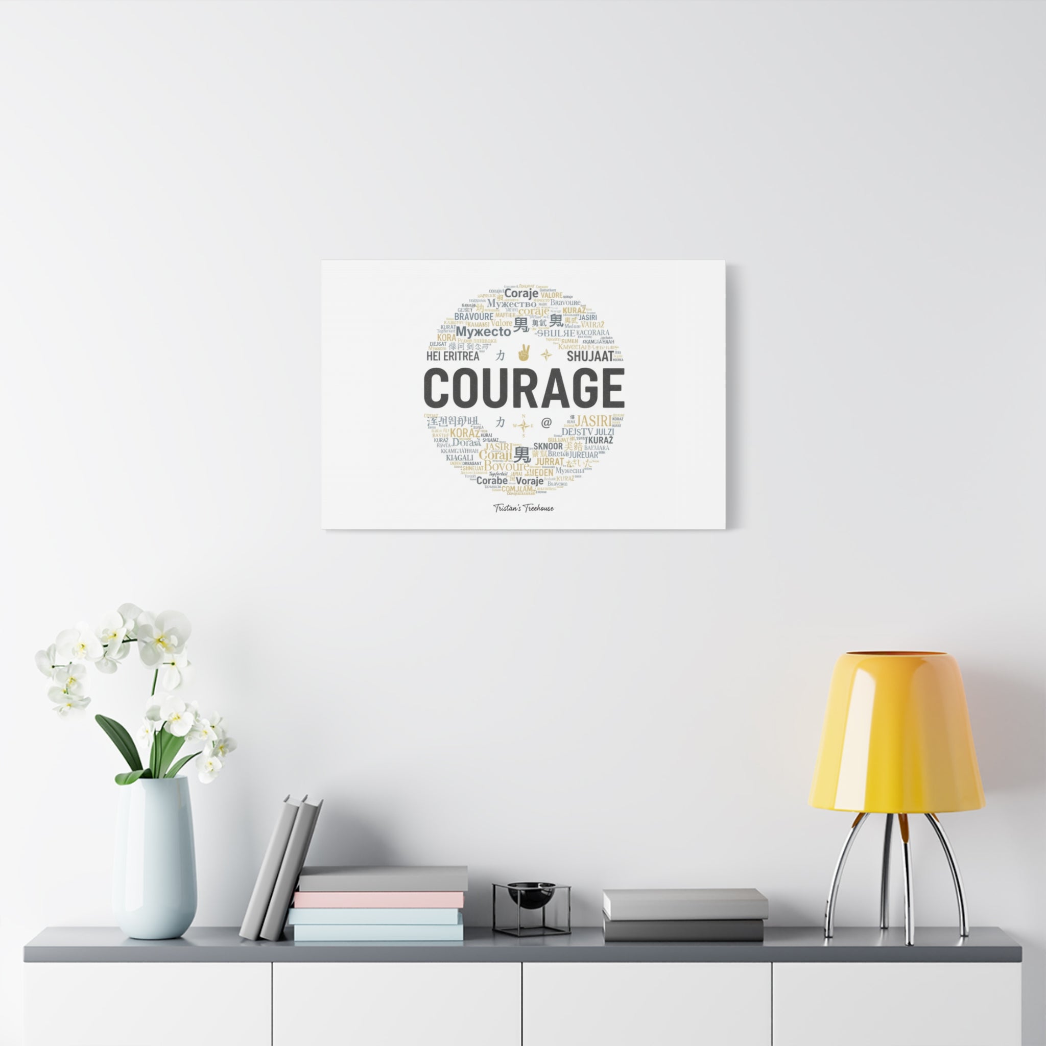 Courage Word Cloud Canvas | Fresh-Start Minimalism art print
