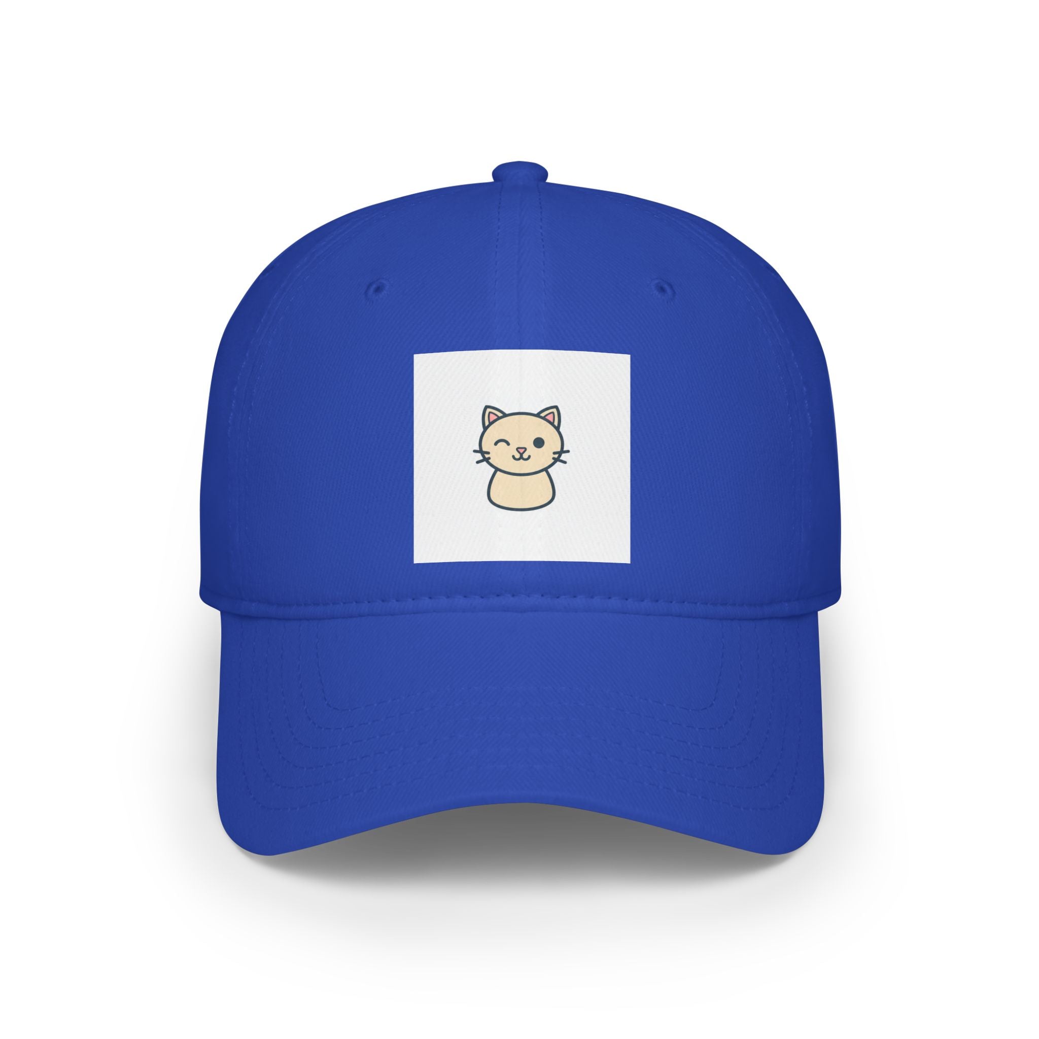 Cute Cat Patch Baseball Cap — Minimalist Kitten Embroidered Hat