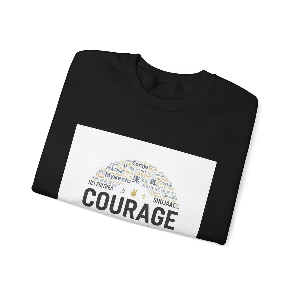 Courage wordcloud Sweatshirt | Fresh Start minimal renewal apparel