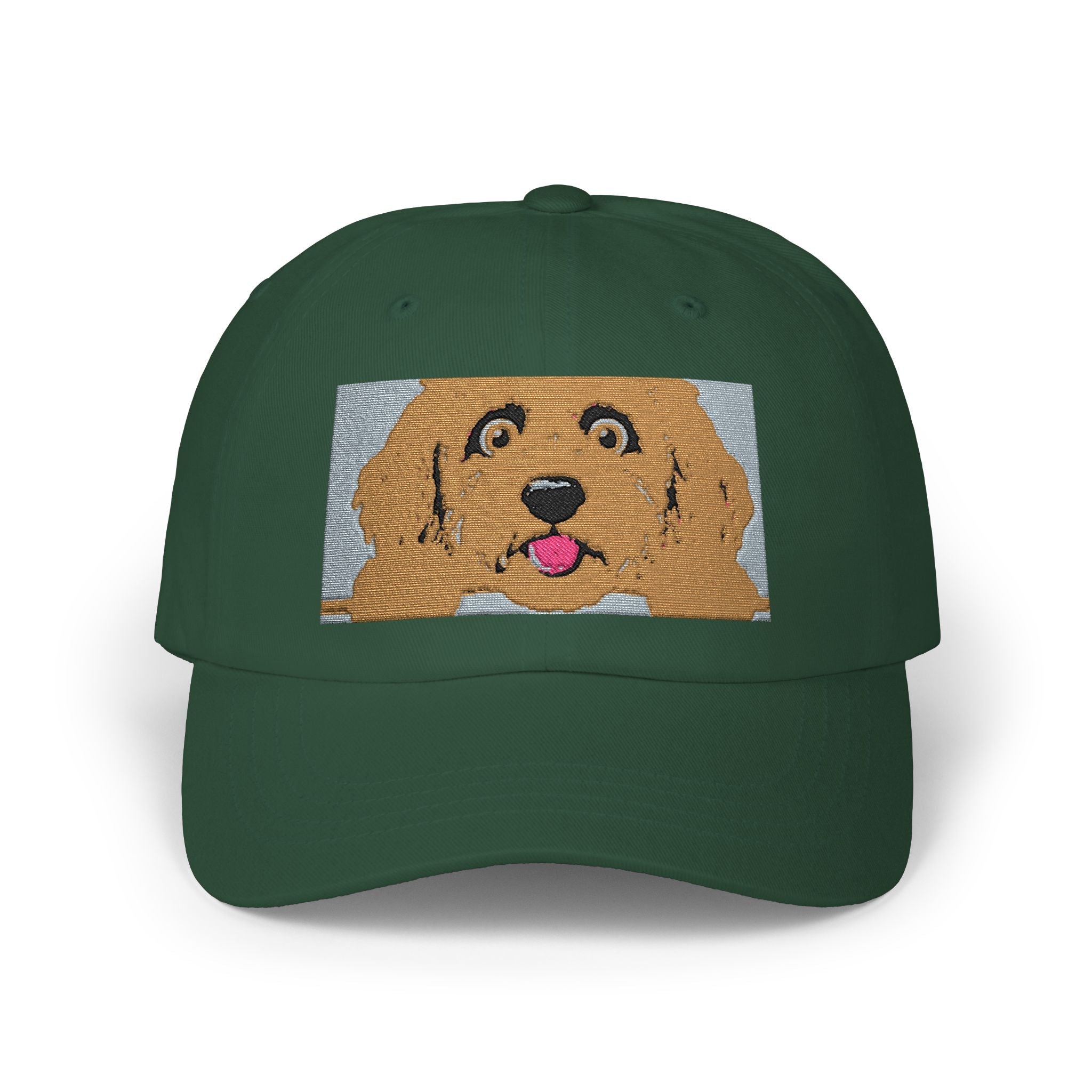 Dad Cap — Happy Golden Retriever Embroidered Patch Hat
