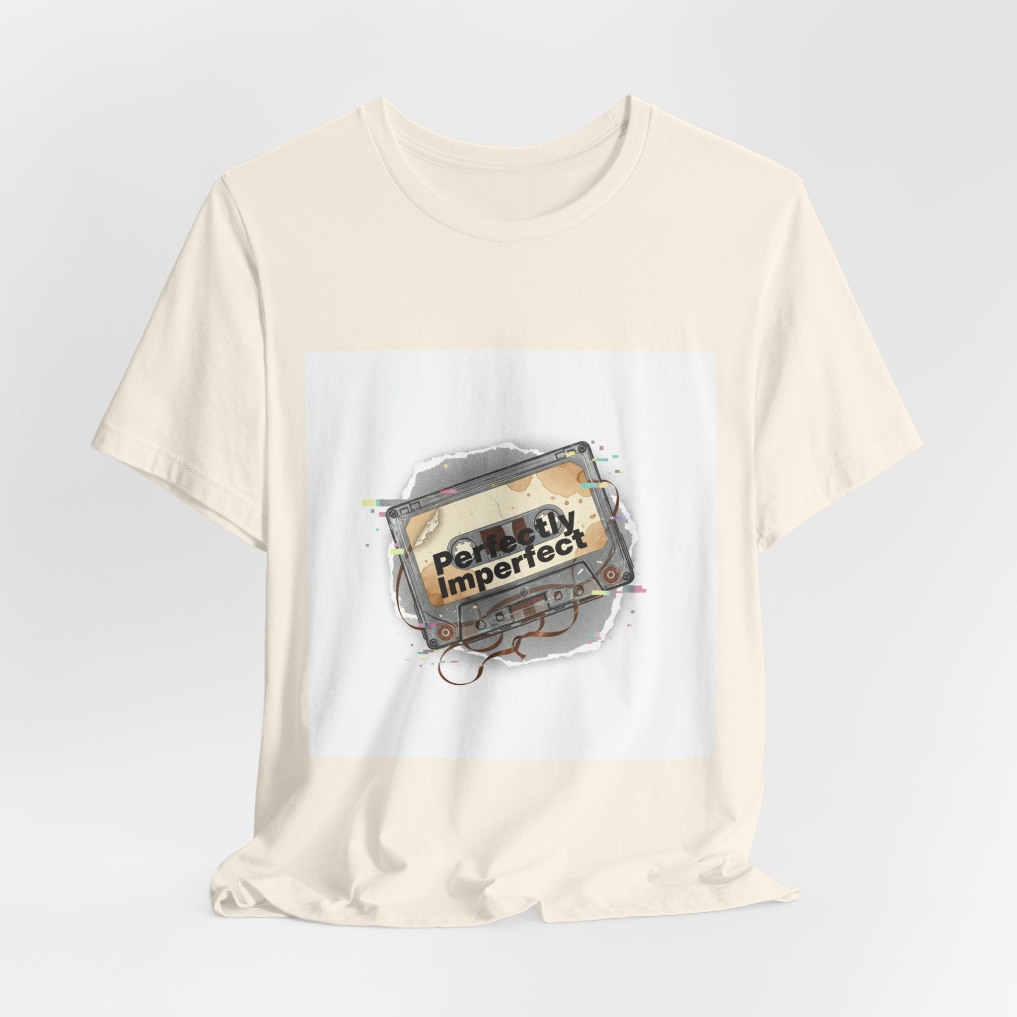 Glitch Cassette 'Perfectly Imperfect' Tee | glitch art shirt, retro tech nostalgic