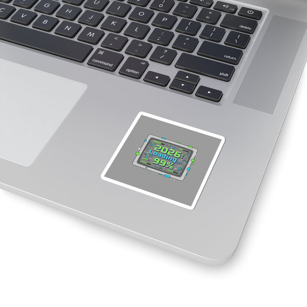 2026 Loading 99% Kiss-Cut Stickers | NYE countdown, retro system UI