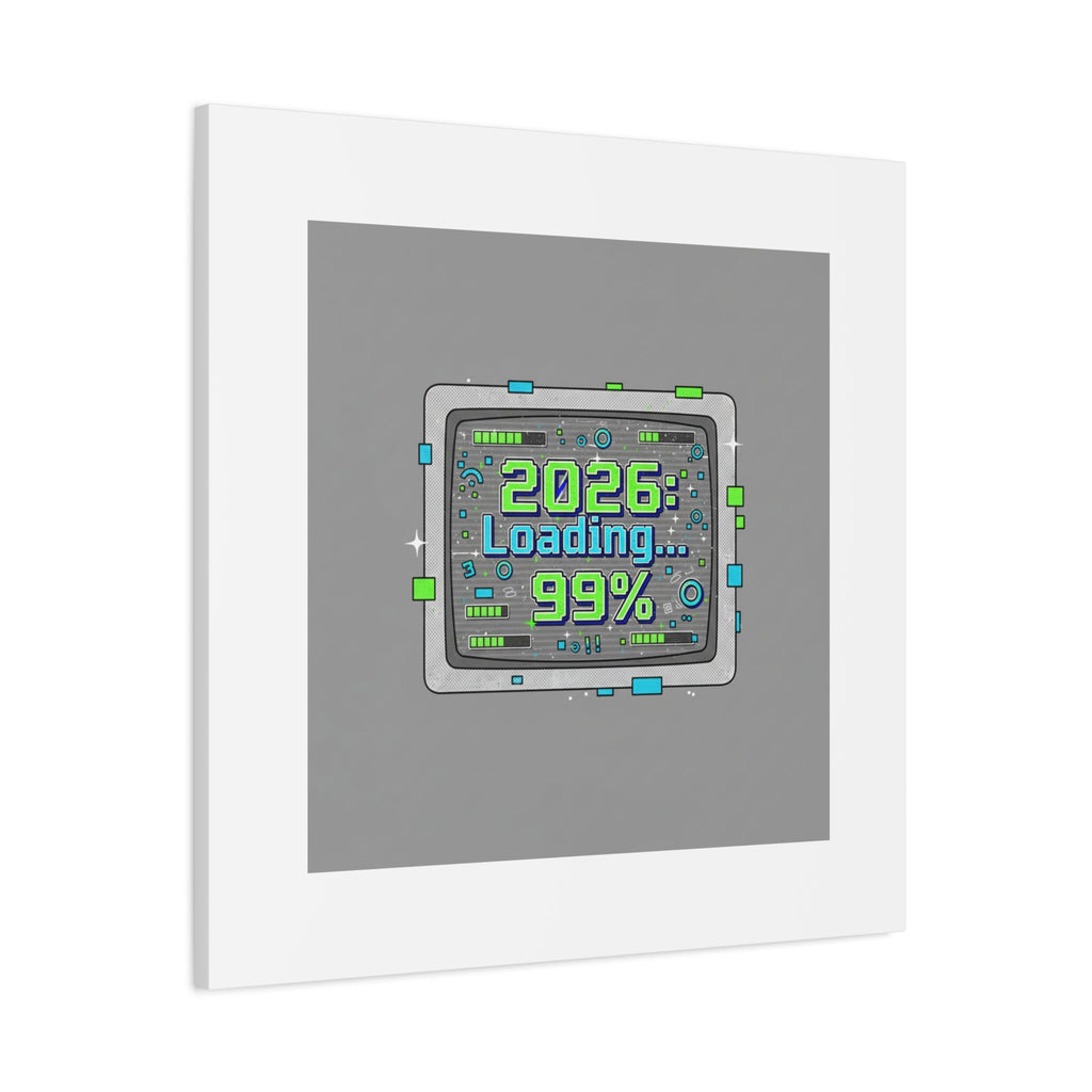 2026 Loading 99% Canvas | NYE countdown, retro system interface