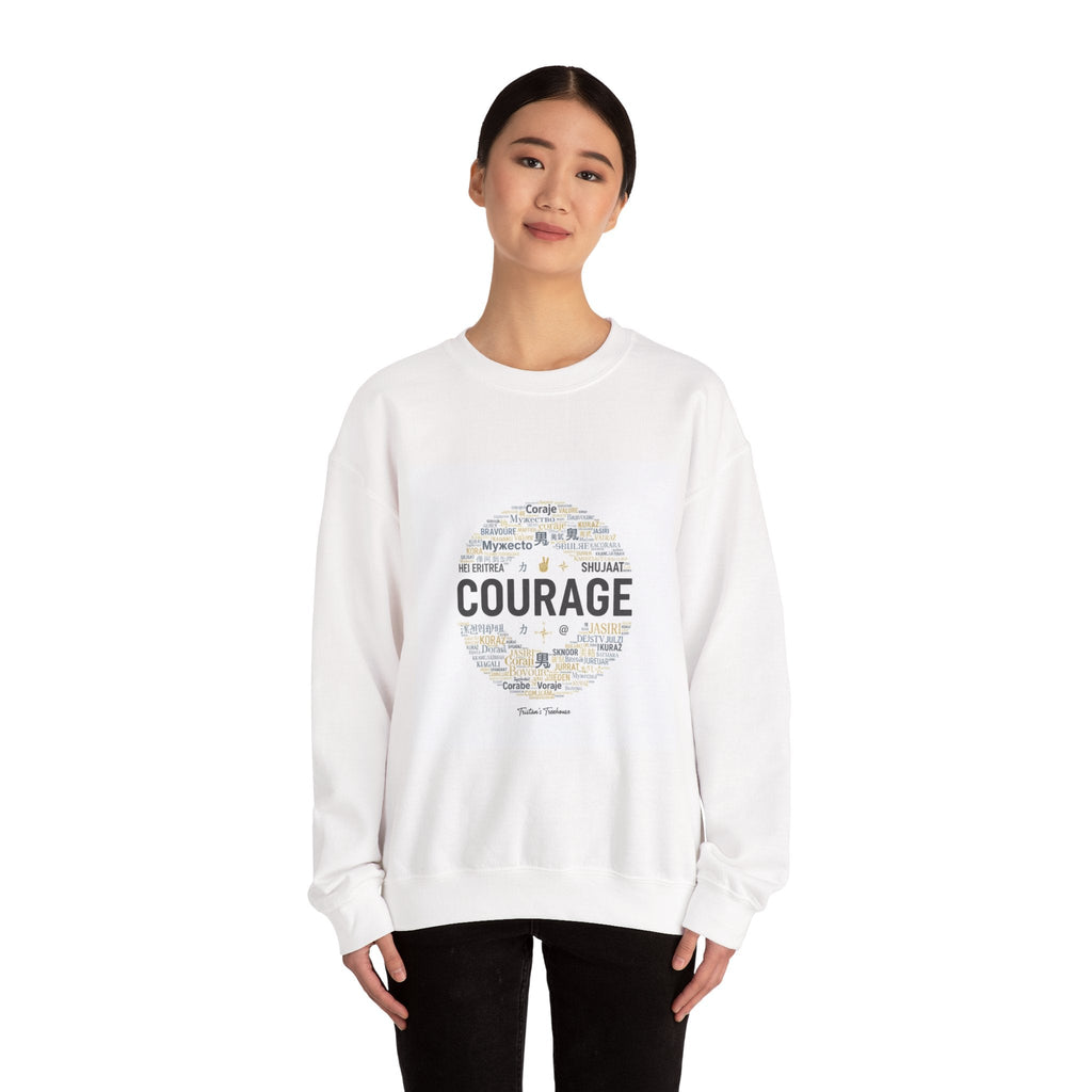 Courage wordcloud Sweatshirt | Fresh Start minimal renewal apparel