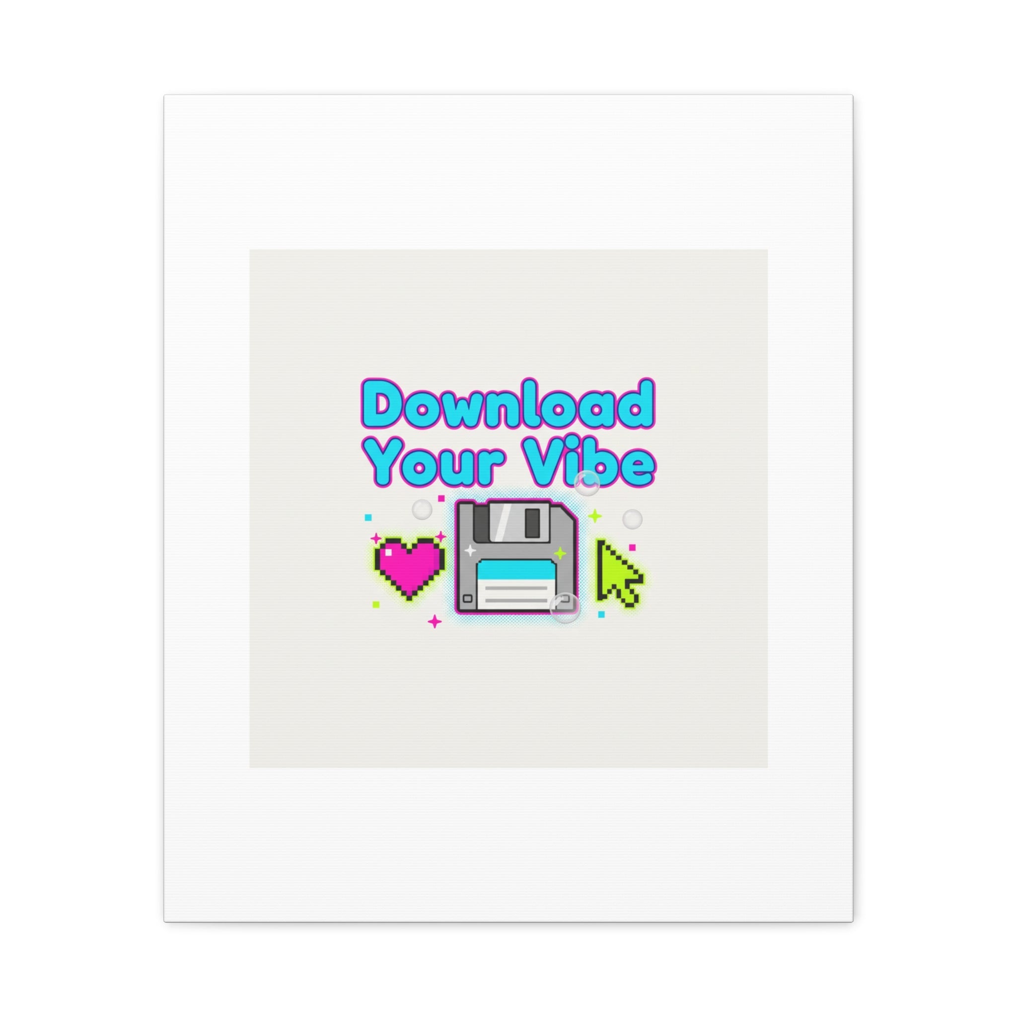 Download Your Vibe Canvas | Y2K Retro Tech, Pixel Floppy Disk Poster