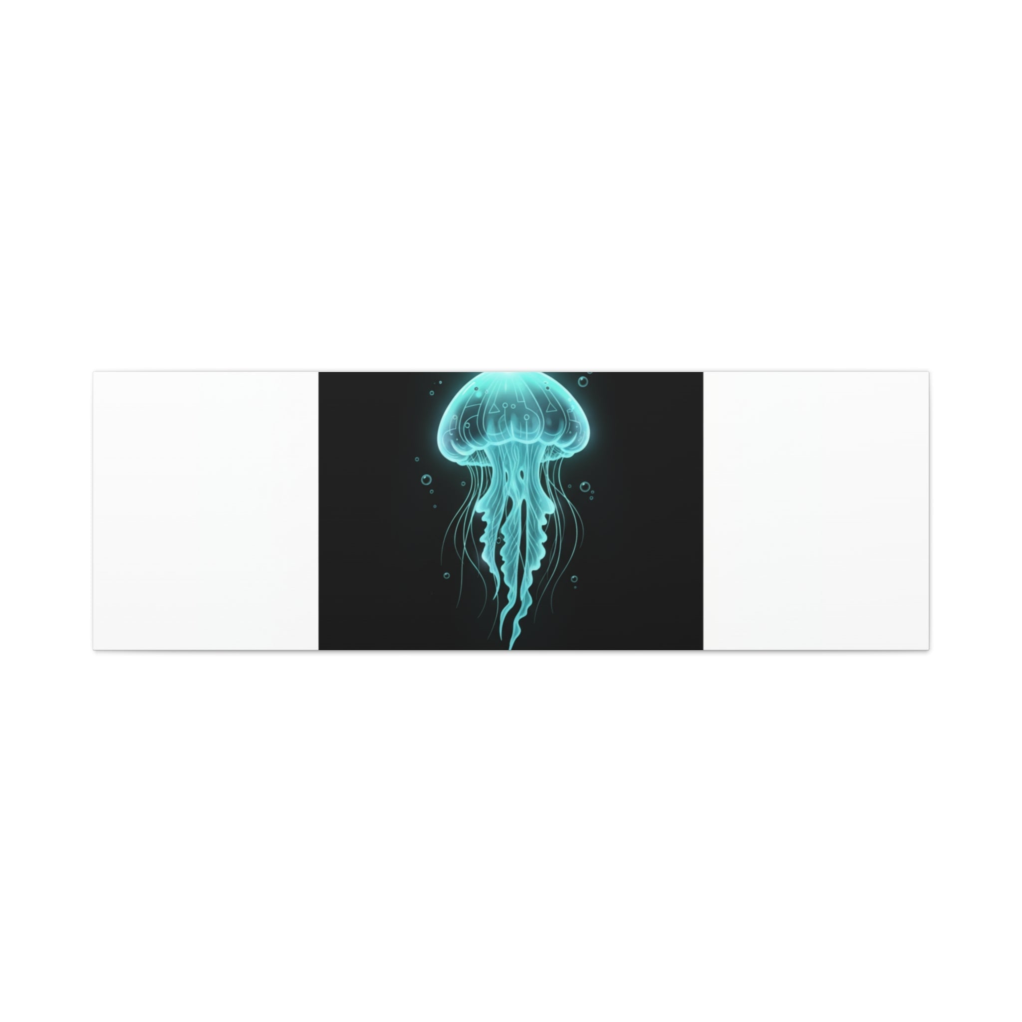 Bioluminescent Jellyfish Art Canvas | Deep Sea Aesthetic, Neon Glow