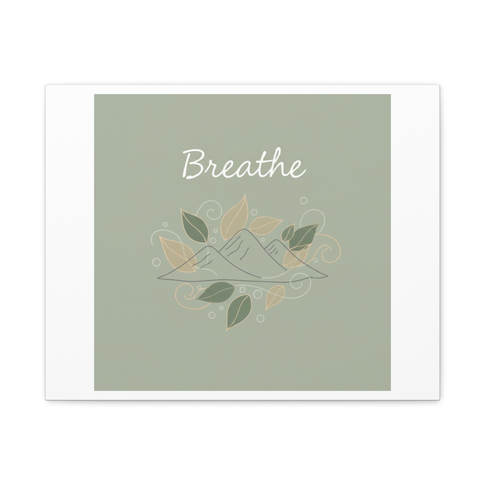 Breathe Mountain Line Canvas | Nature Symbols, Minimal Forest Wall Art