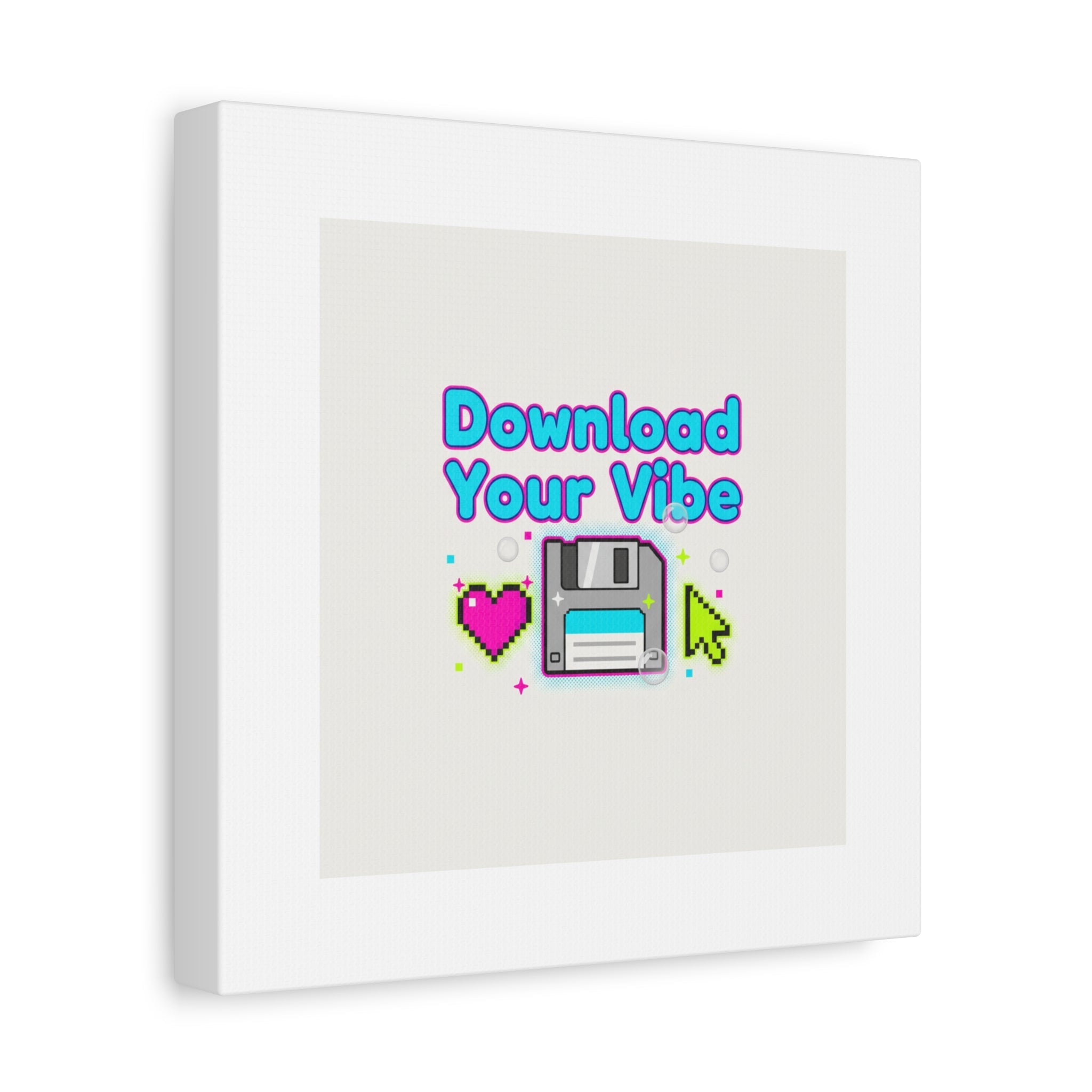 Download Your Vibe Canvas | Y2K Retro Tech, Pixel Floppy Disk Poster