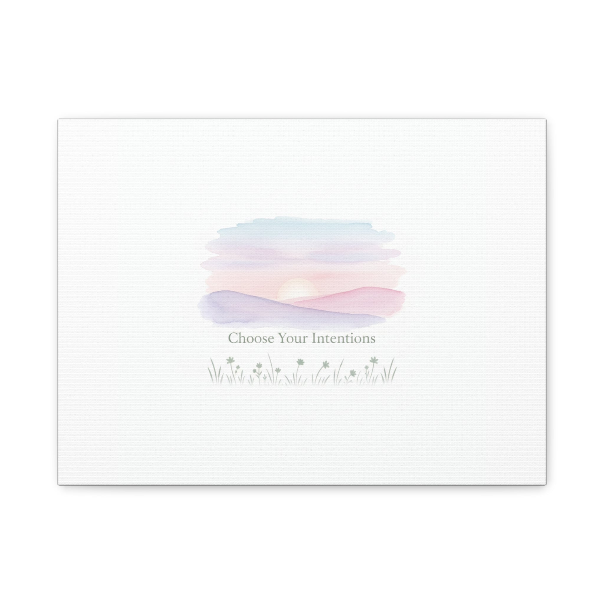 Choose Your Intentions Canvas, soft wellness poster, pastel gradient mindfulness art