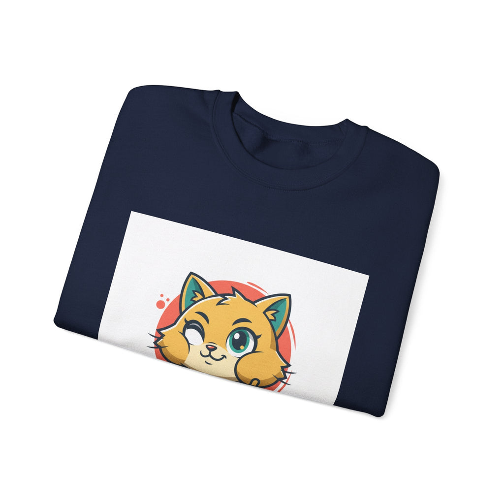 Cute Cheeky Kitty Illustration Sweatshirt | Rodent-Core Cute-Meets-Subversive